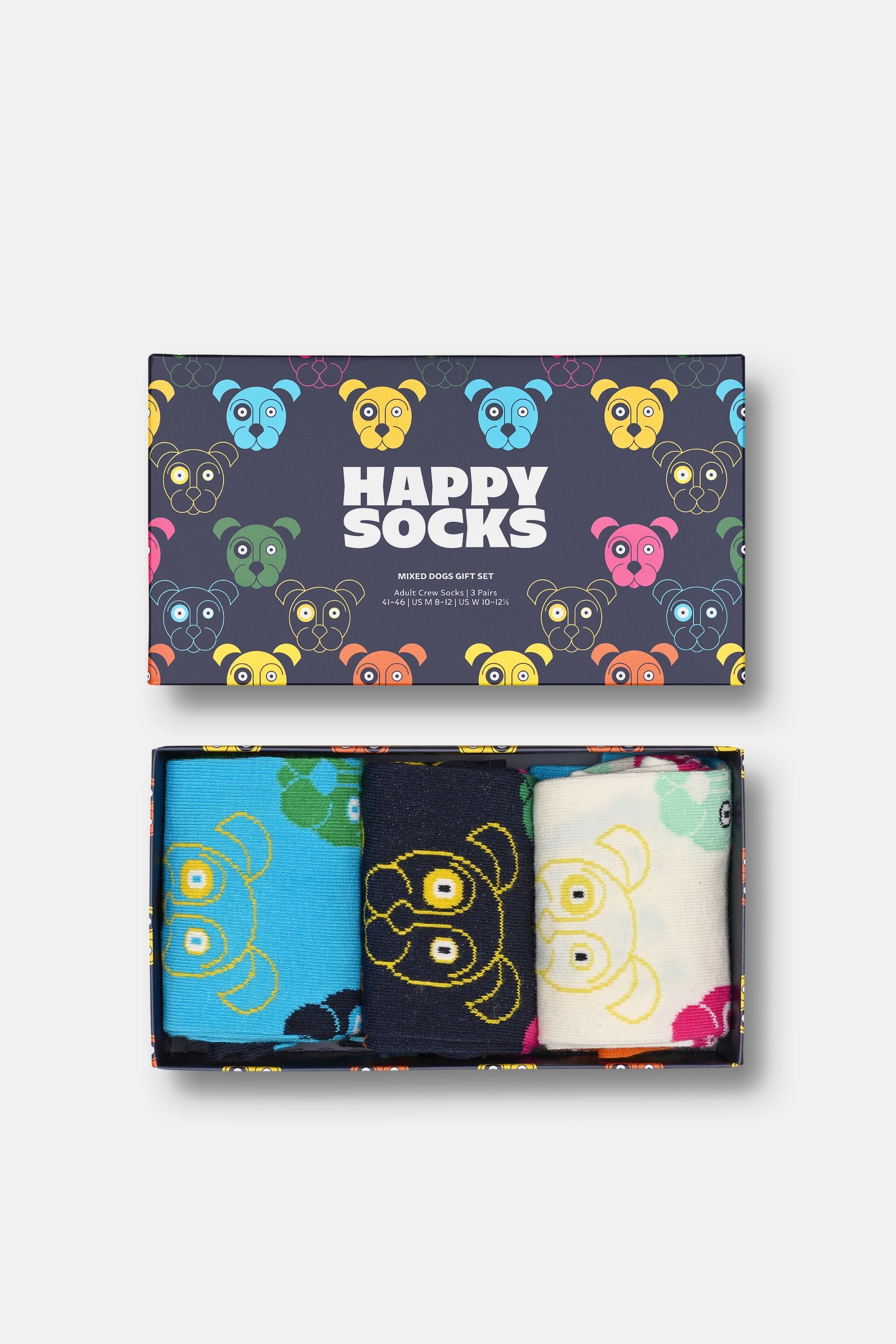 Happy Socks - Unısex Köpek Desenli Pamuklu 3’lü Çorap Seti