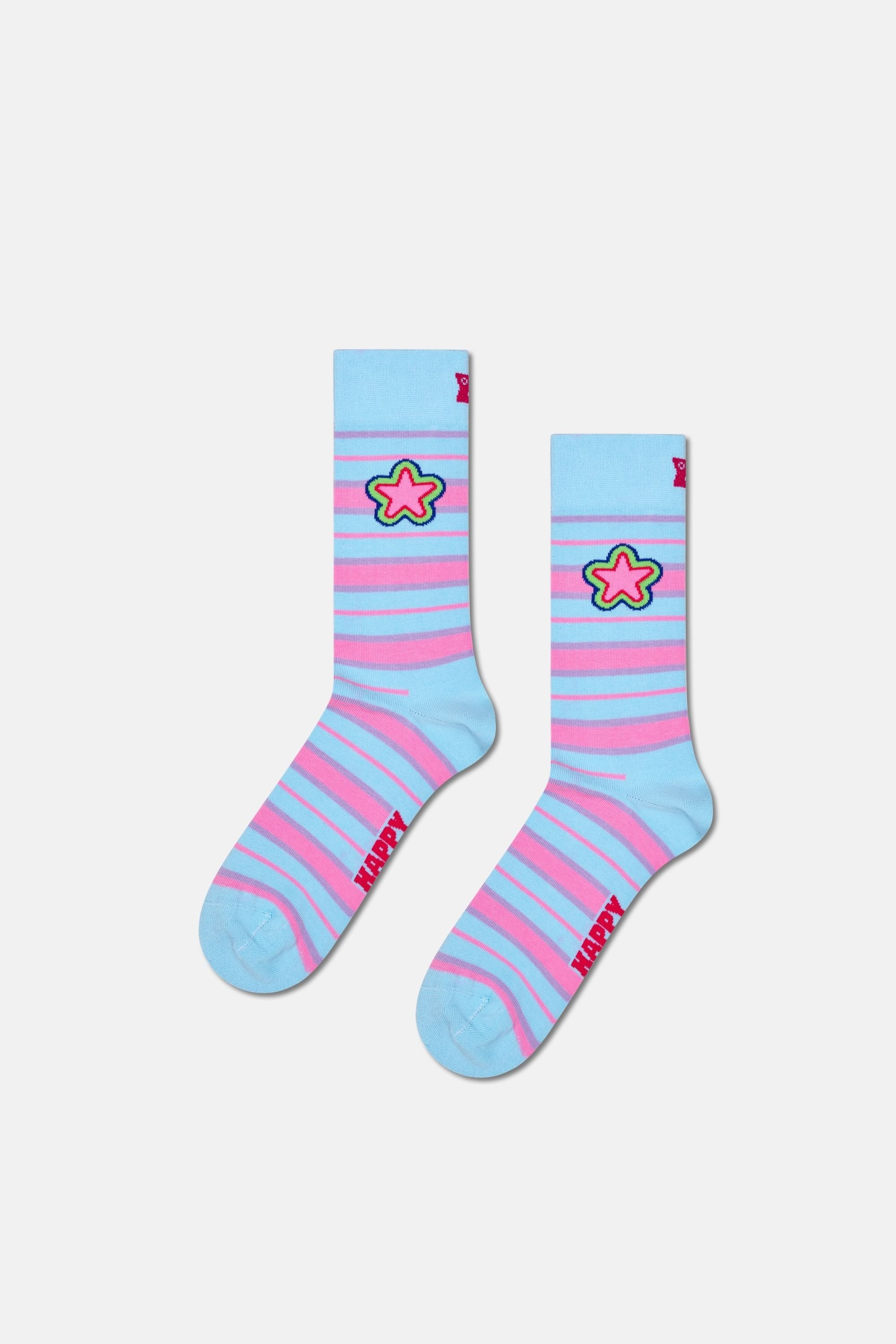 Happy Socks - Çok Renkli Karışık Geometrik Desenli 3Lü Pamuklu Çorap Seti