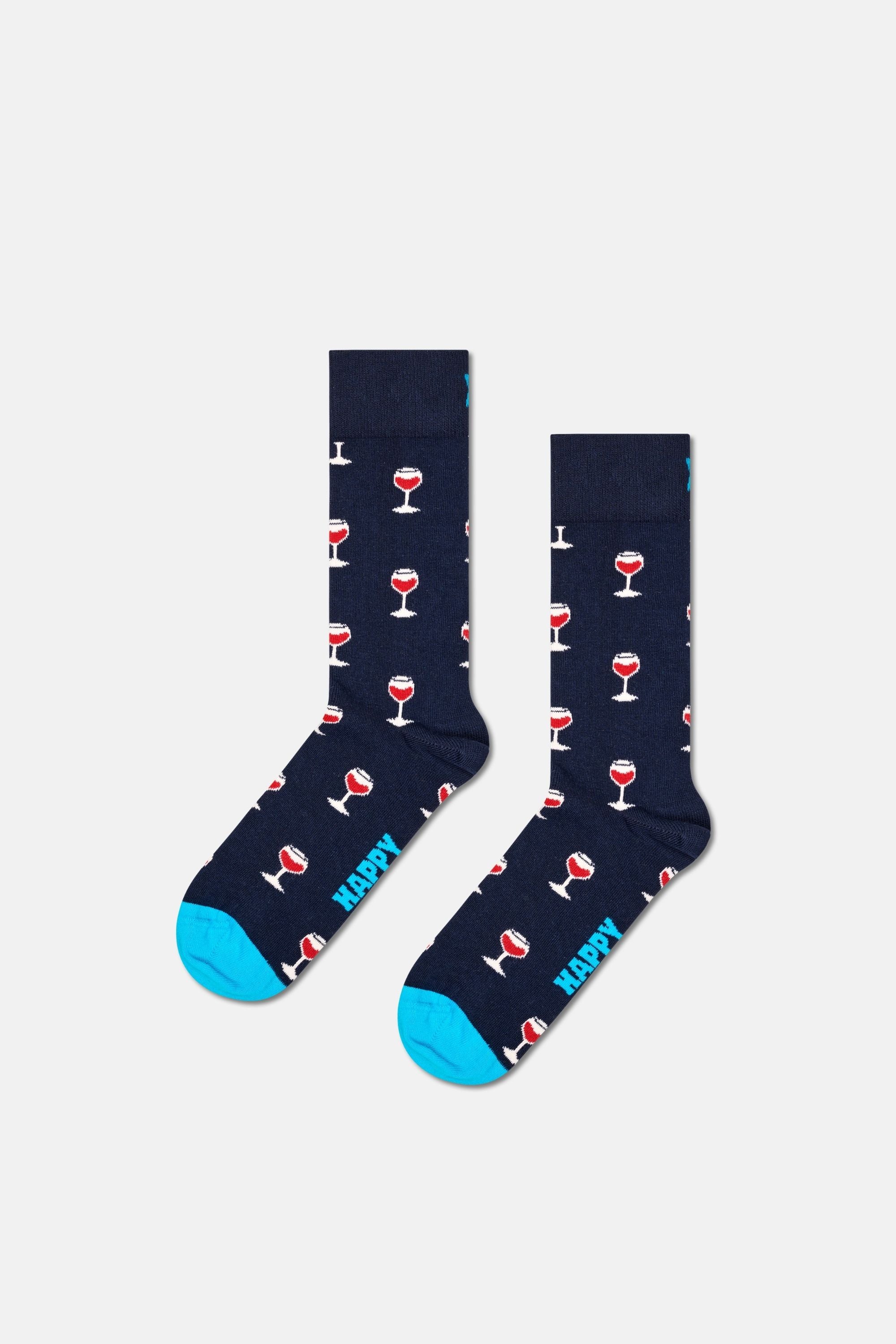 Happy Socks - Çok Renkli 2Li Kadeh Desenli Pamuklu Çorap Seti