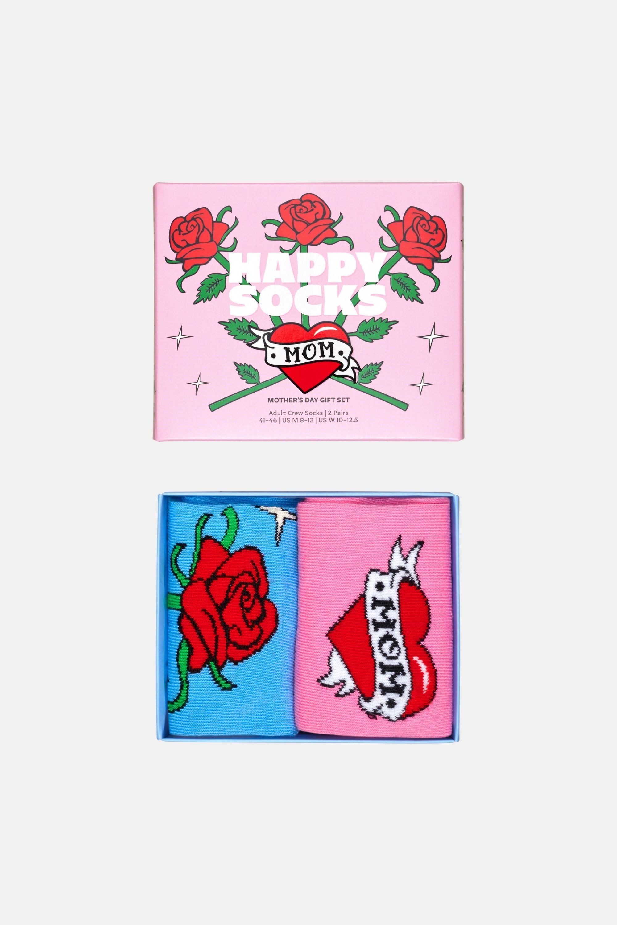 Happy Socks - Kadın Çok Renkli Anneler Günü Temalı 2'li Çorap Hediye Seti