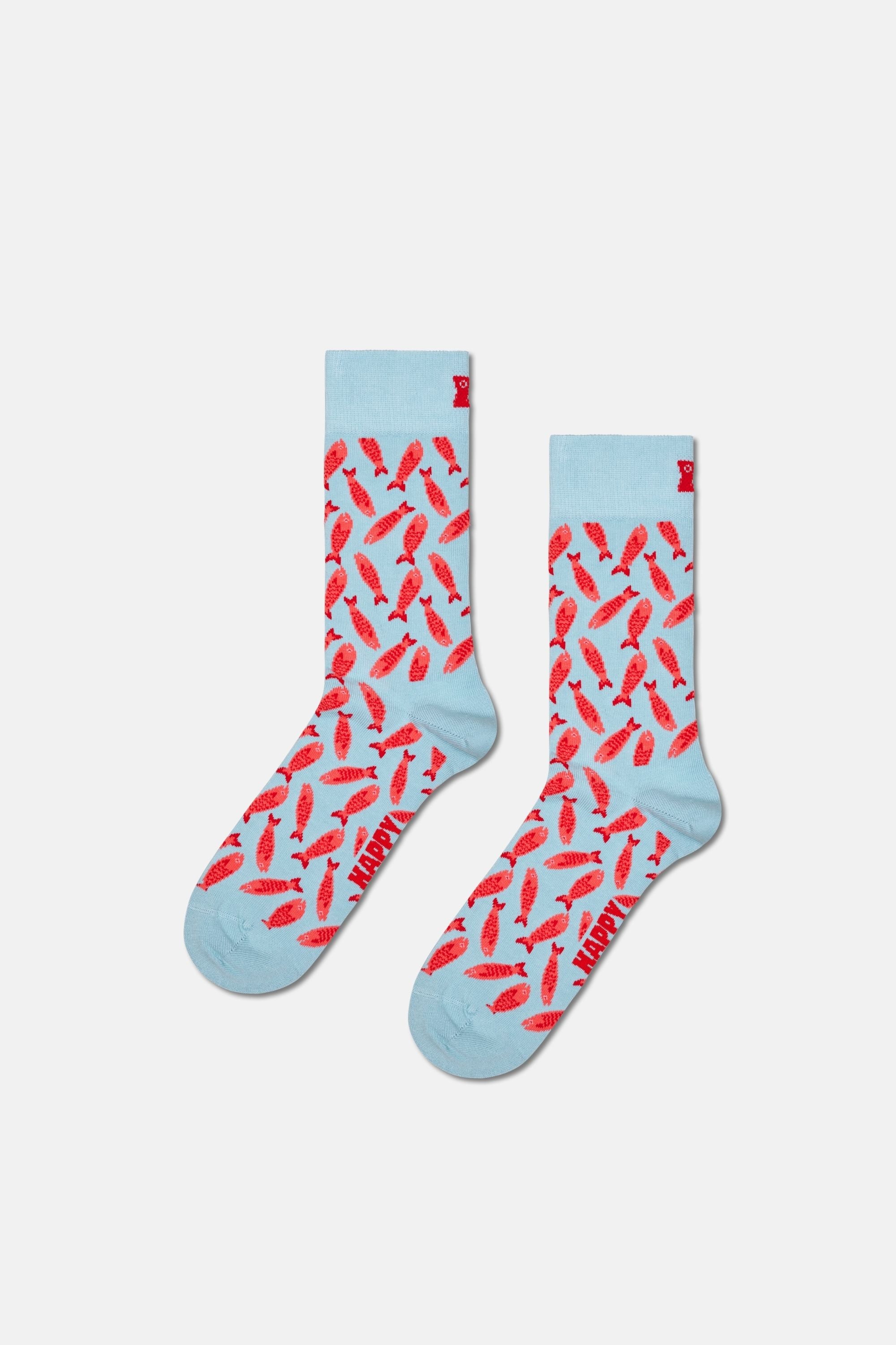 Happy Socks - Çok Renkli Balık Desenli 2Li Pamuklu Çorap Seti