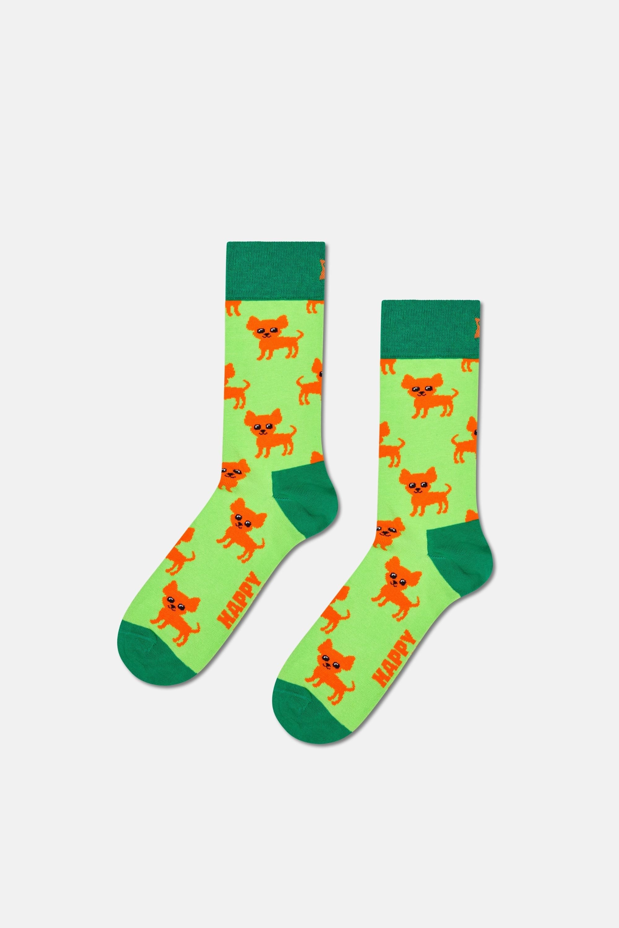 Happy Socks - Çok Renkli Kedi Ve Köpek Desenli 2Li Pamuklu Çorap Seti