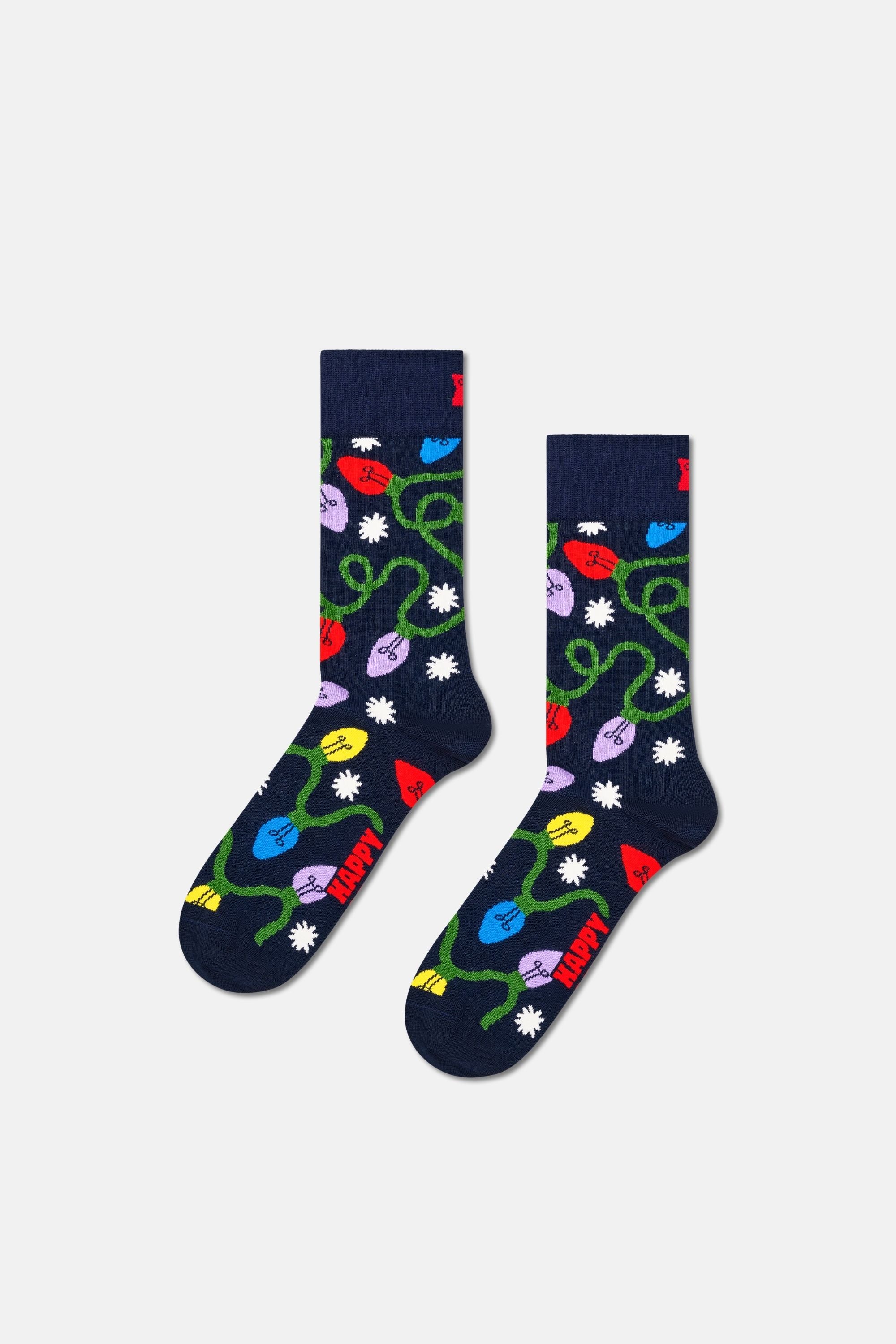 Happy Socks - Çok Renkli Karışık Kutlama Desenli 3Lü Pamuklu Çorap Seti
