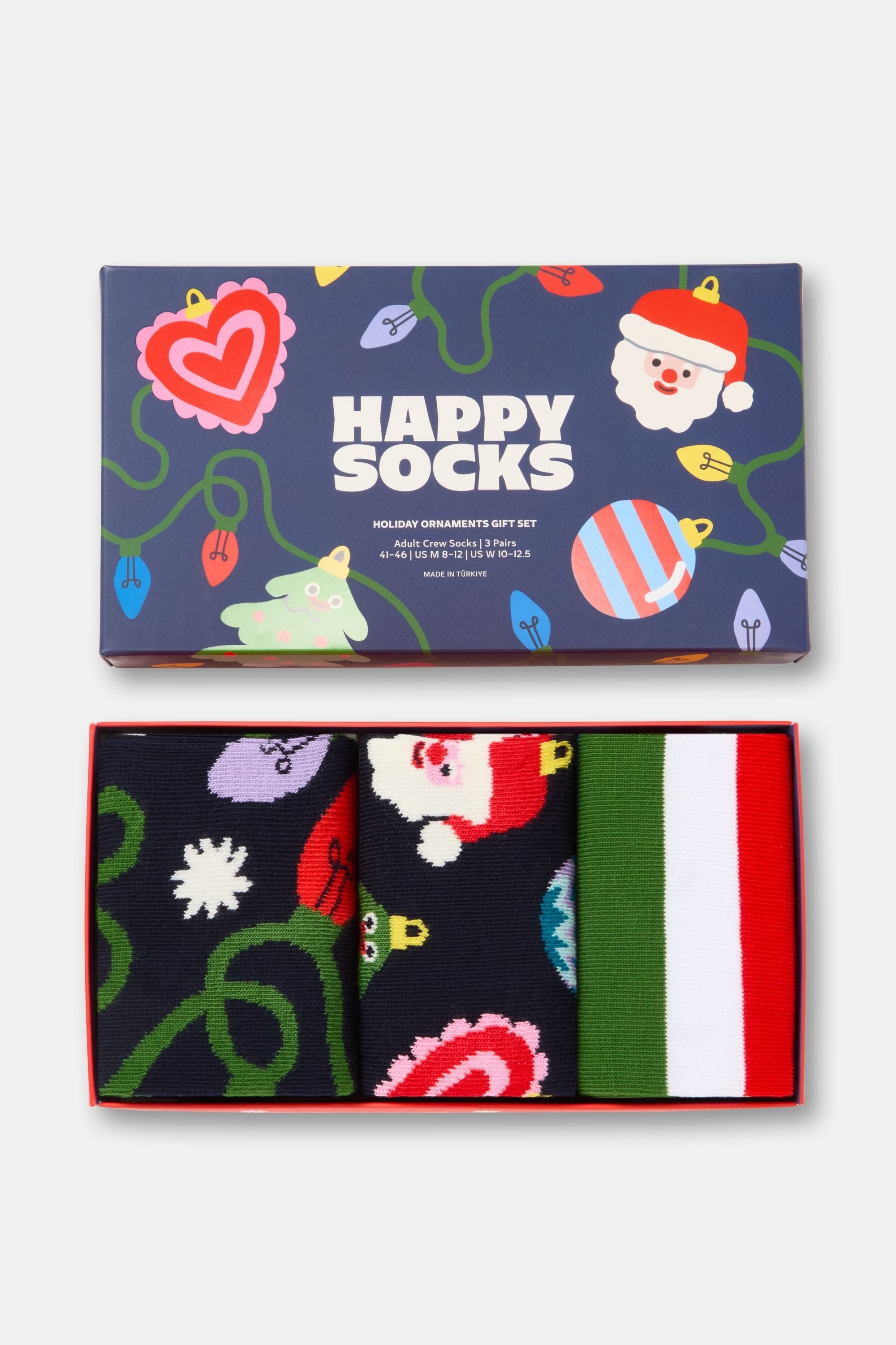 Happy Socks - Çok Renkli Karışık Kutlama Desenli 3Lü Pamuklu Çorap Seti
