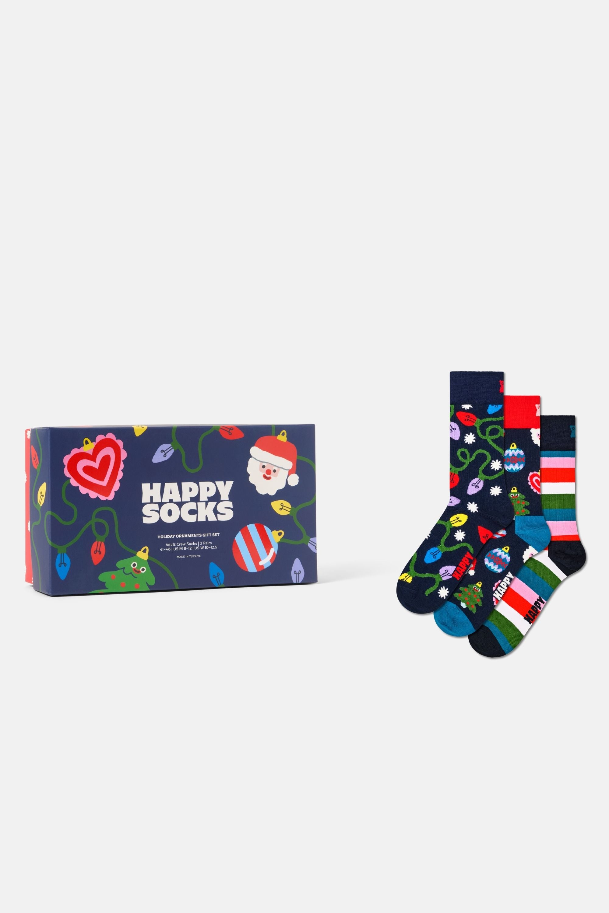 Happy Socks - Çok Renkli Karışık Kutlama Desenli 3Lü Pamuklu Çorap Seti