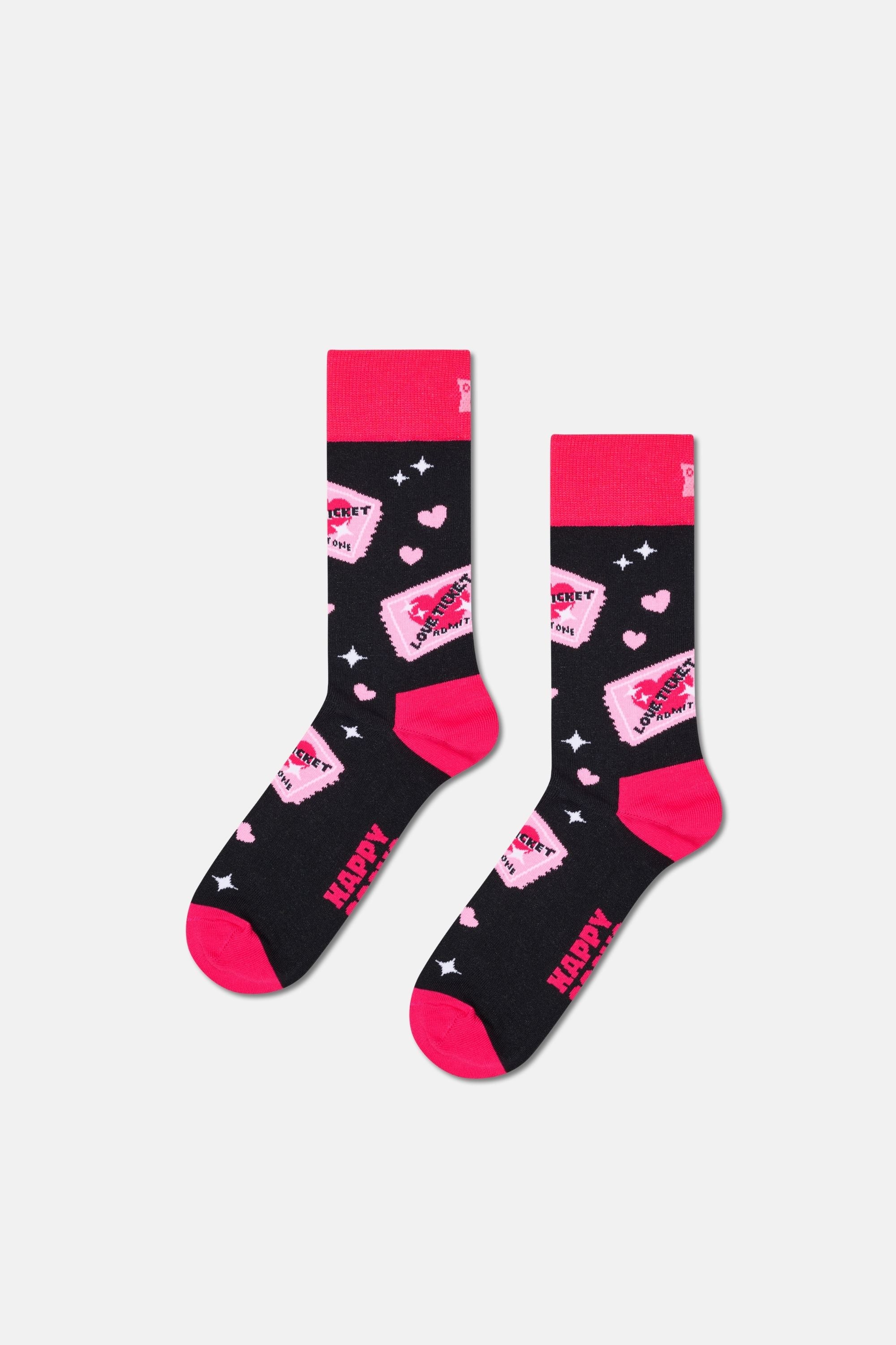 Happy Socks - Çok Renkli Bilet Ve Köpek Desenli 2Li Pamuklu Çorap Seti