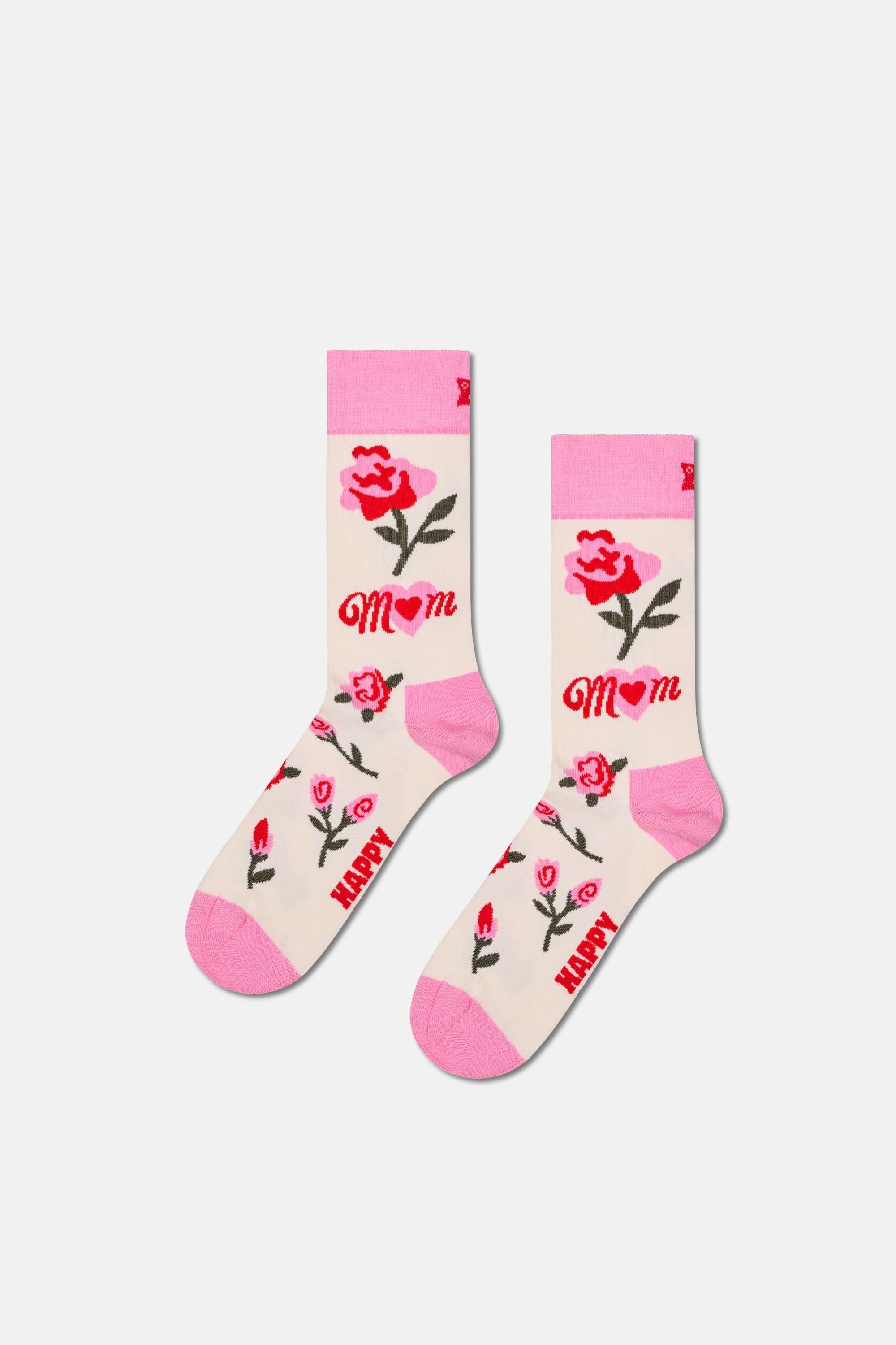 Happy Socks - Çok Renkli Anneler Günü Desenli 3Lü Pamuklu Çorap Seti