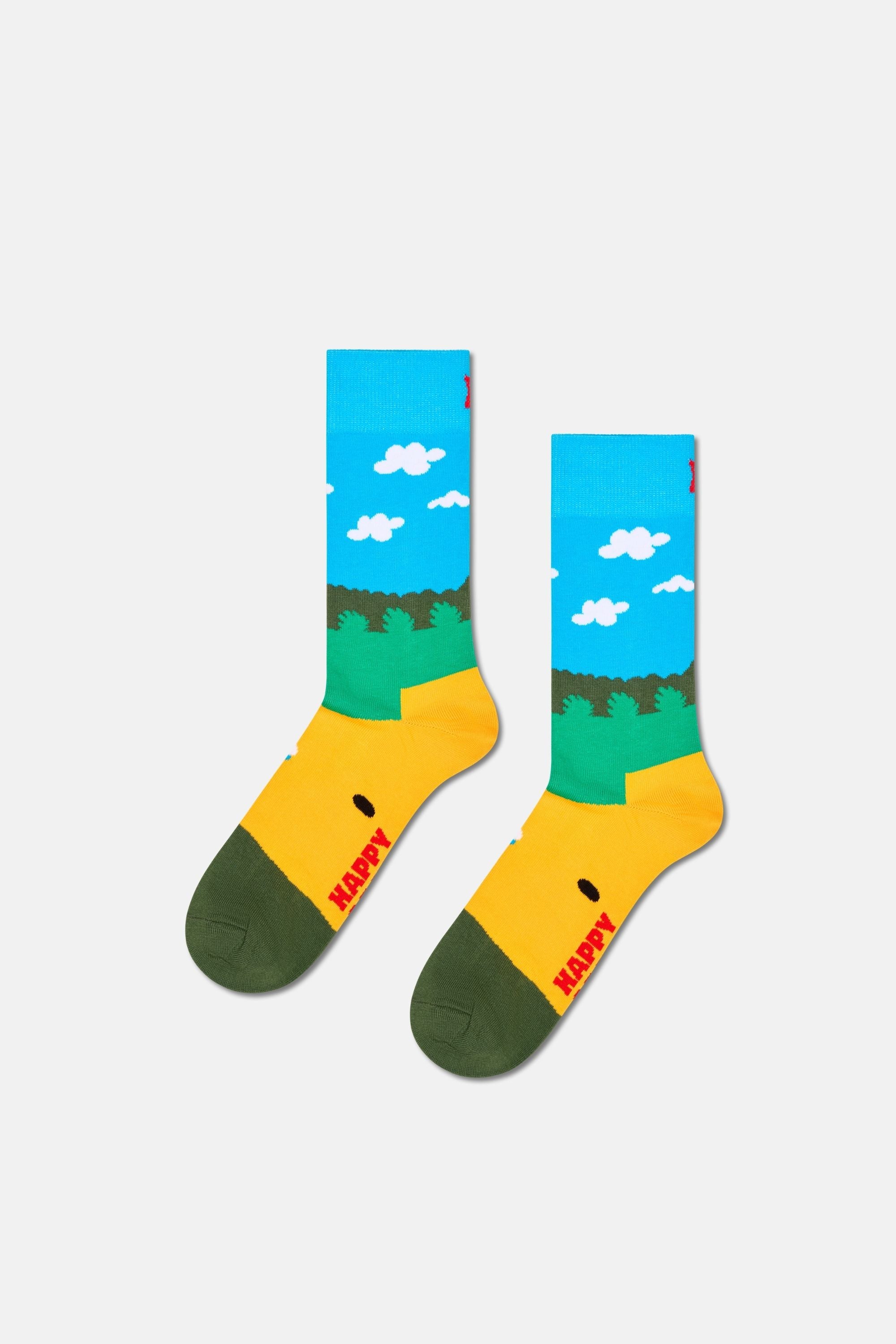 Happy Socks - Çok Renkli Golf Desenli 3Lü Pamuklu Çorap Seti