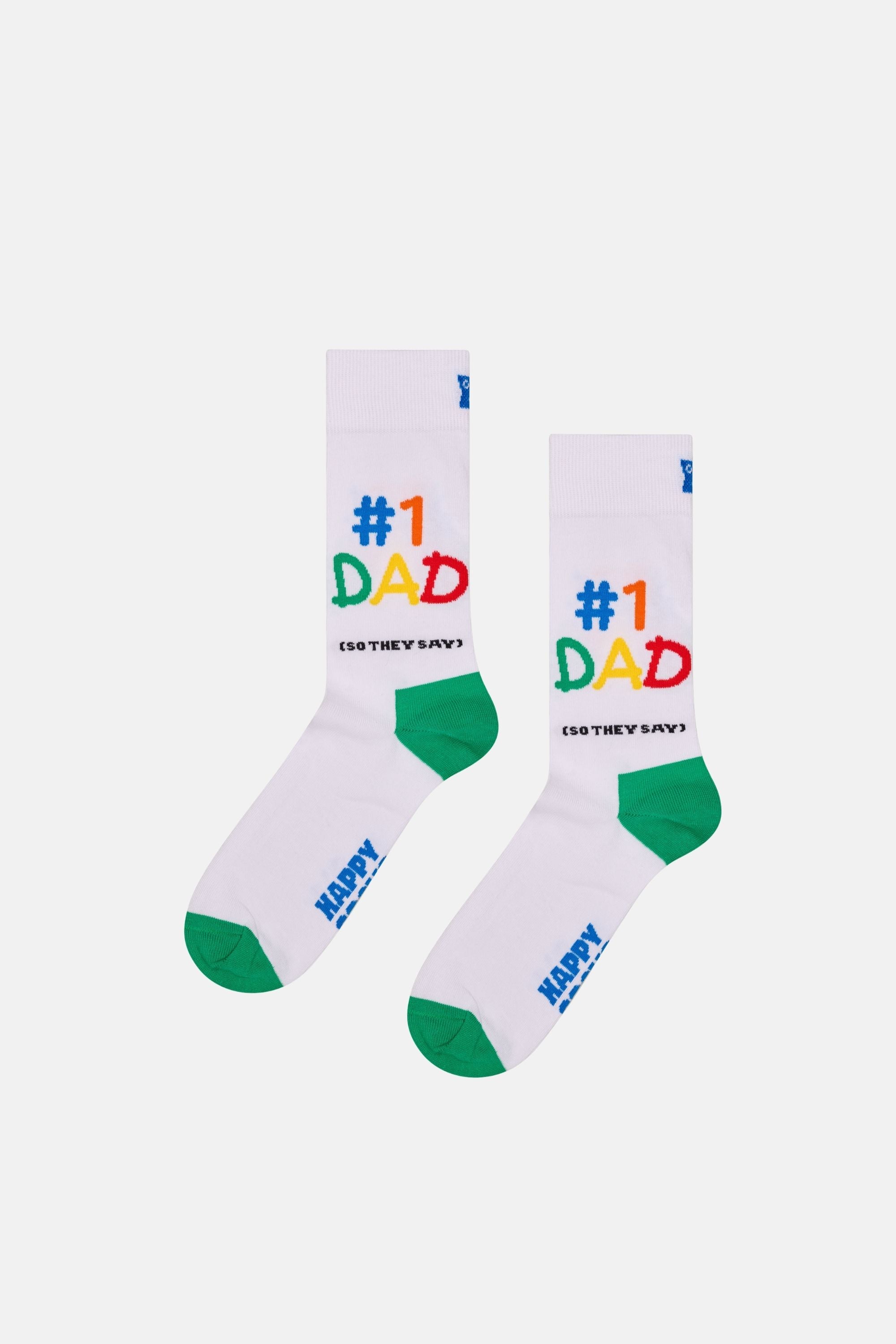 Happy Socks - Erkek Çok Renkli Baba Temalı 3'lü Çorap Hediye Seti