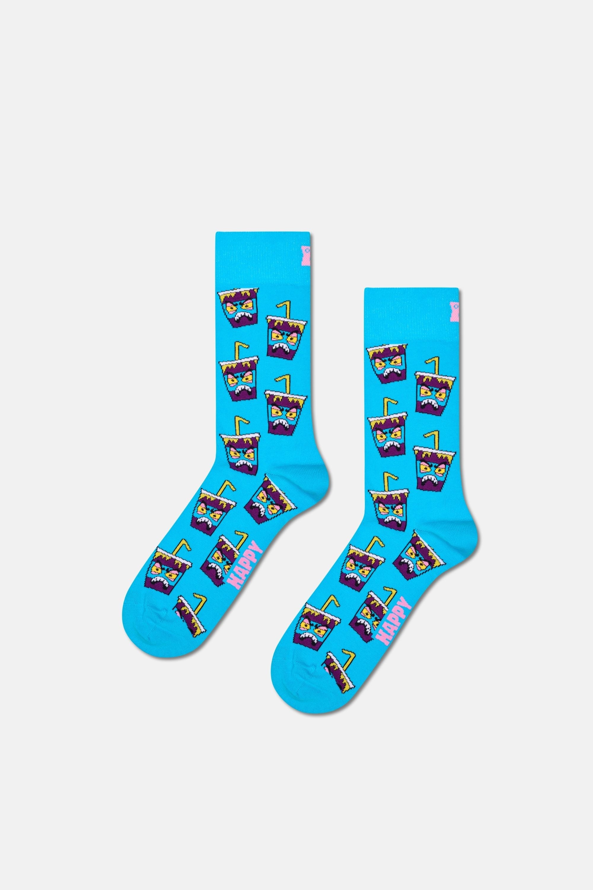 Happy Socks - Çok Renkli Hamburger Ve Patates Desenli 3Lü Pamuklu Çorap Seti