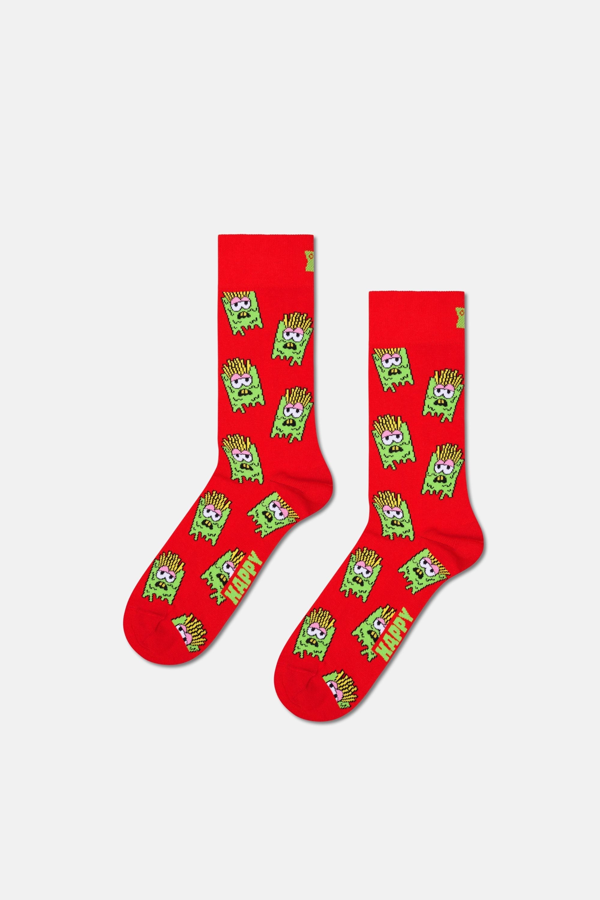 Happy Socks - Çok Renkli Hamburger Ve Patates Desenli 3Lü Pamuklu Çorap Seti