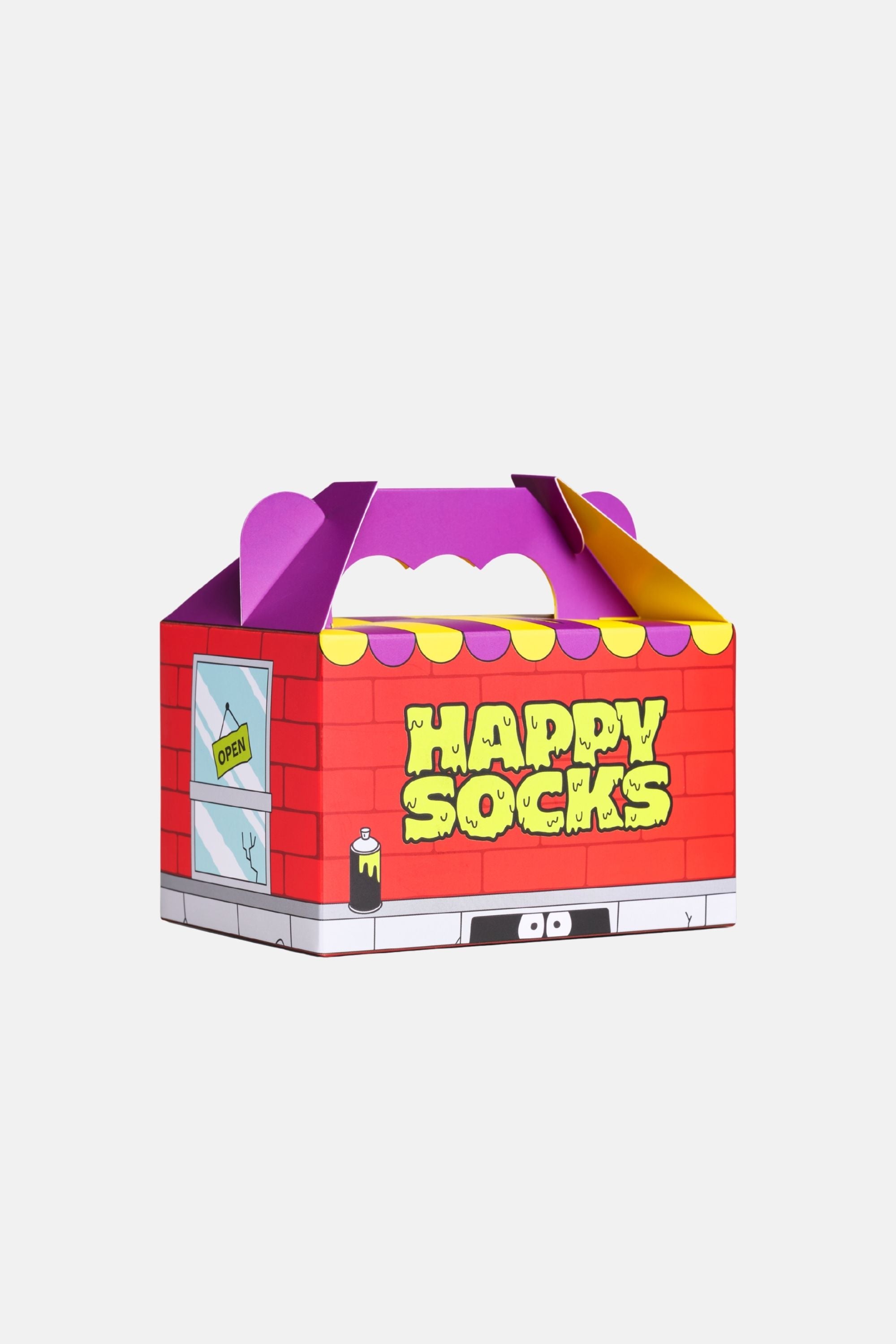 Happy Socks - Çok Renkli Hamburger Ve Patates Desenli 3Lü Pamuklu Çorap Seti