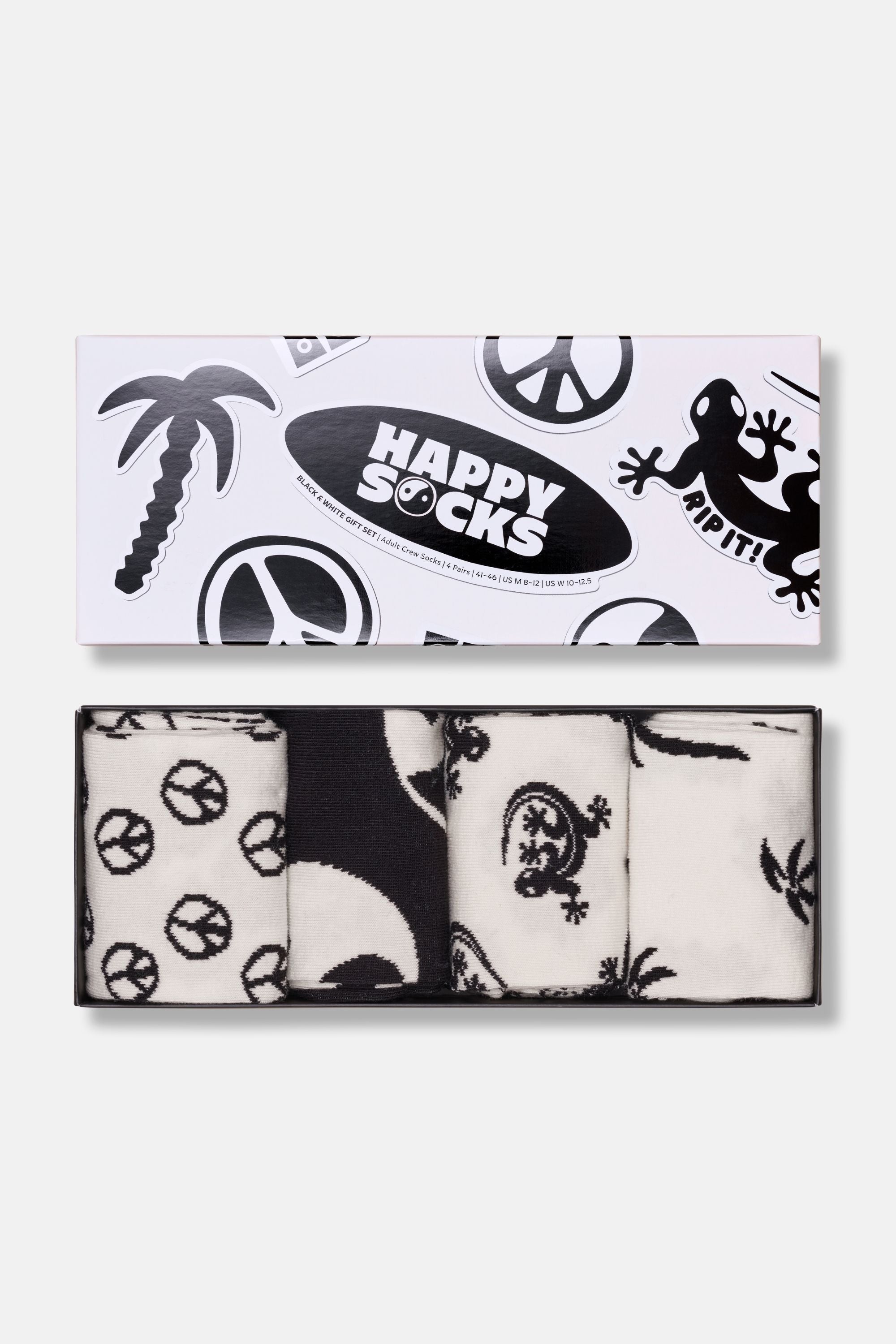 Happy Socks - Çok Renkli Palmiye Desenli 4Lü Pamuklu Çorap Seti