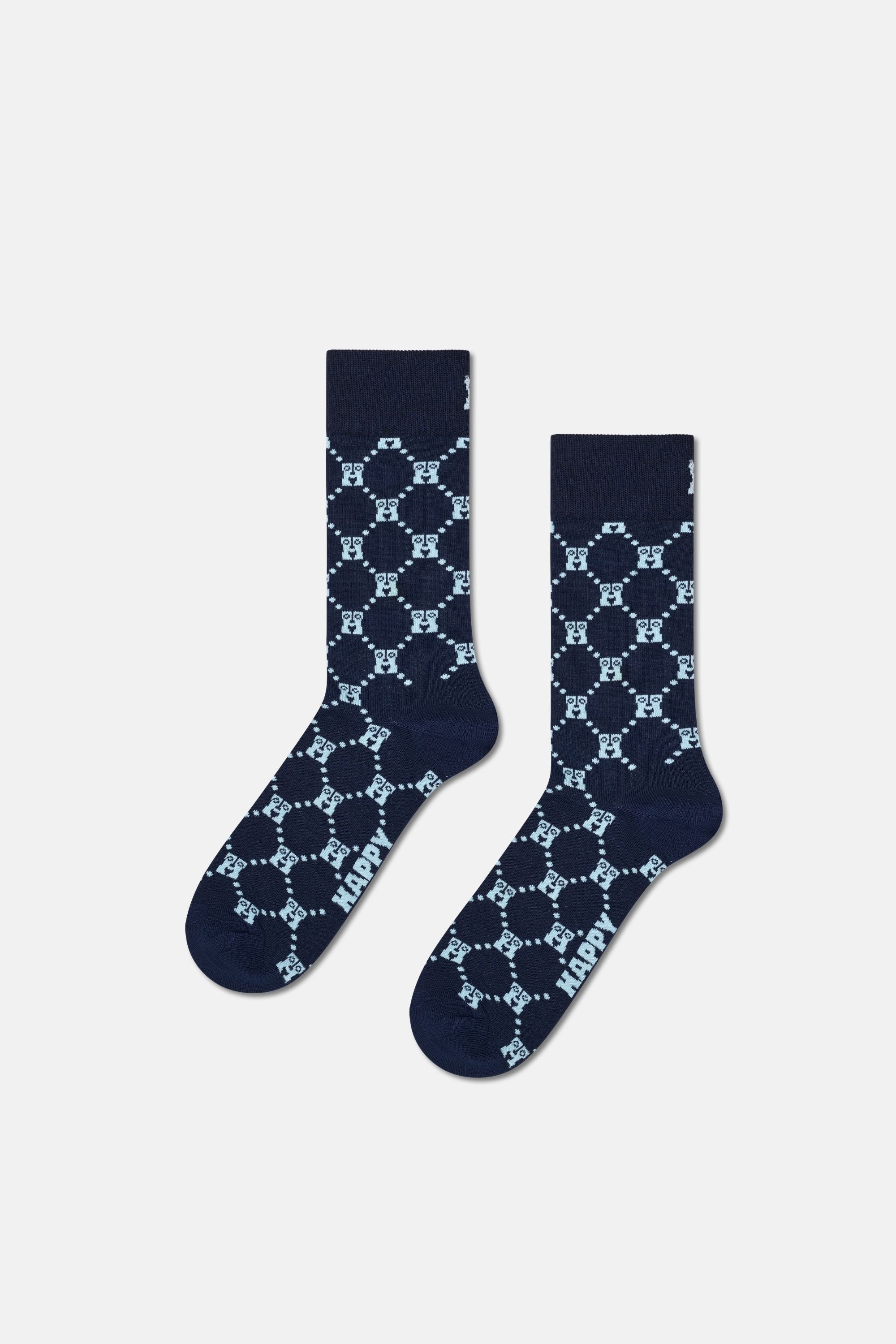 Happy Socks - Çok Renkli Kahve Desenli 4Lü Pamuklu Çorap Seti