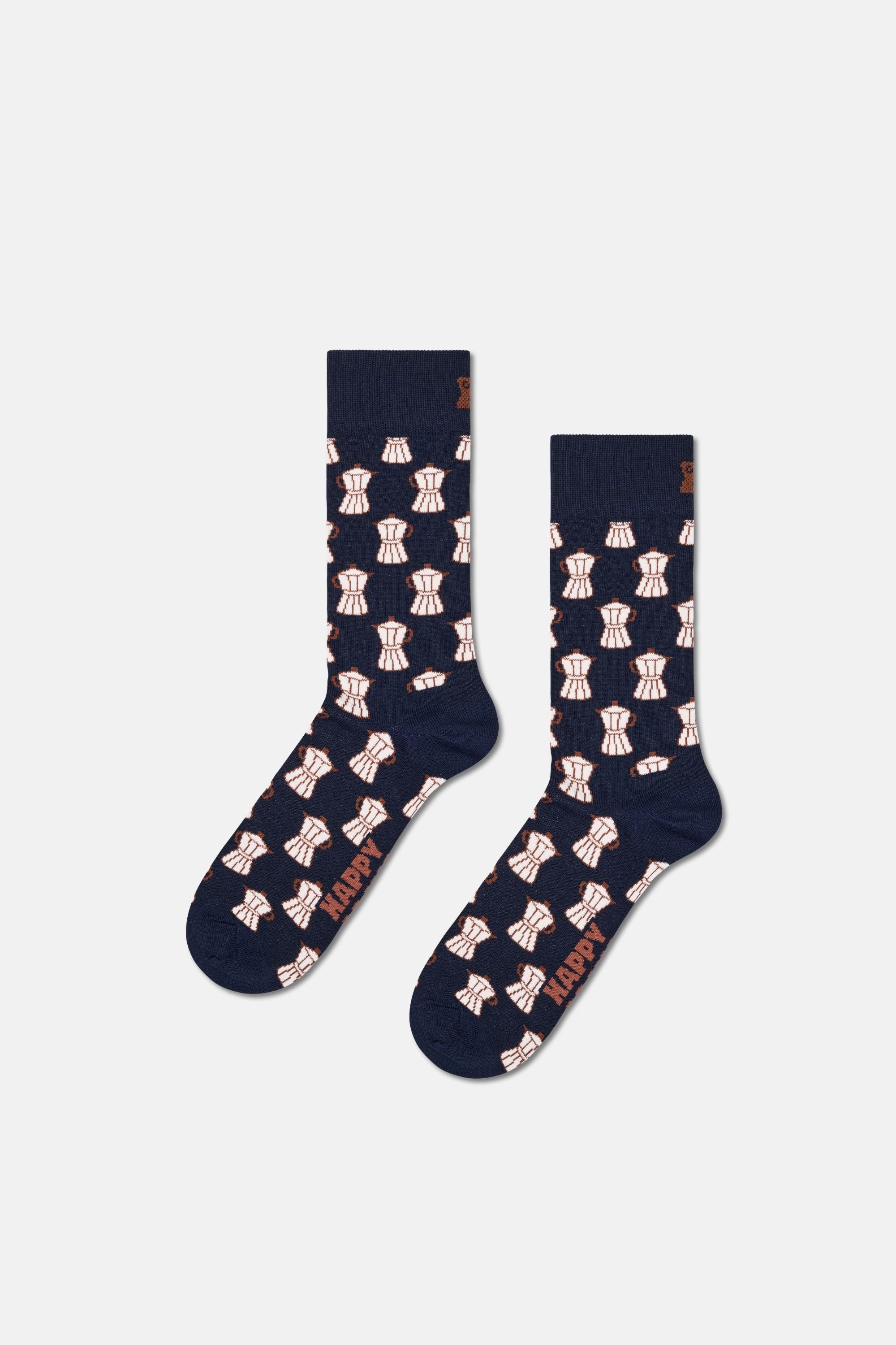 Happy Socks - Çok Renkli Kahve Desenli 4Lü Pamuklu Çorap Seti
