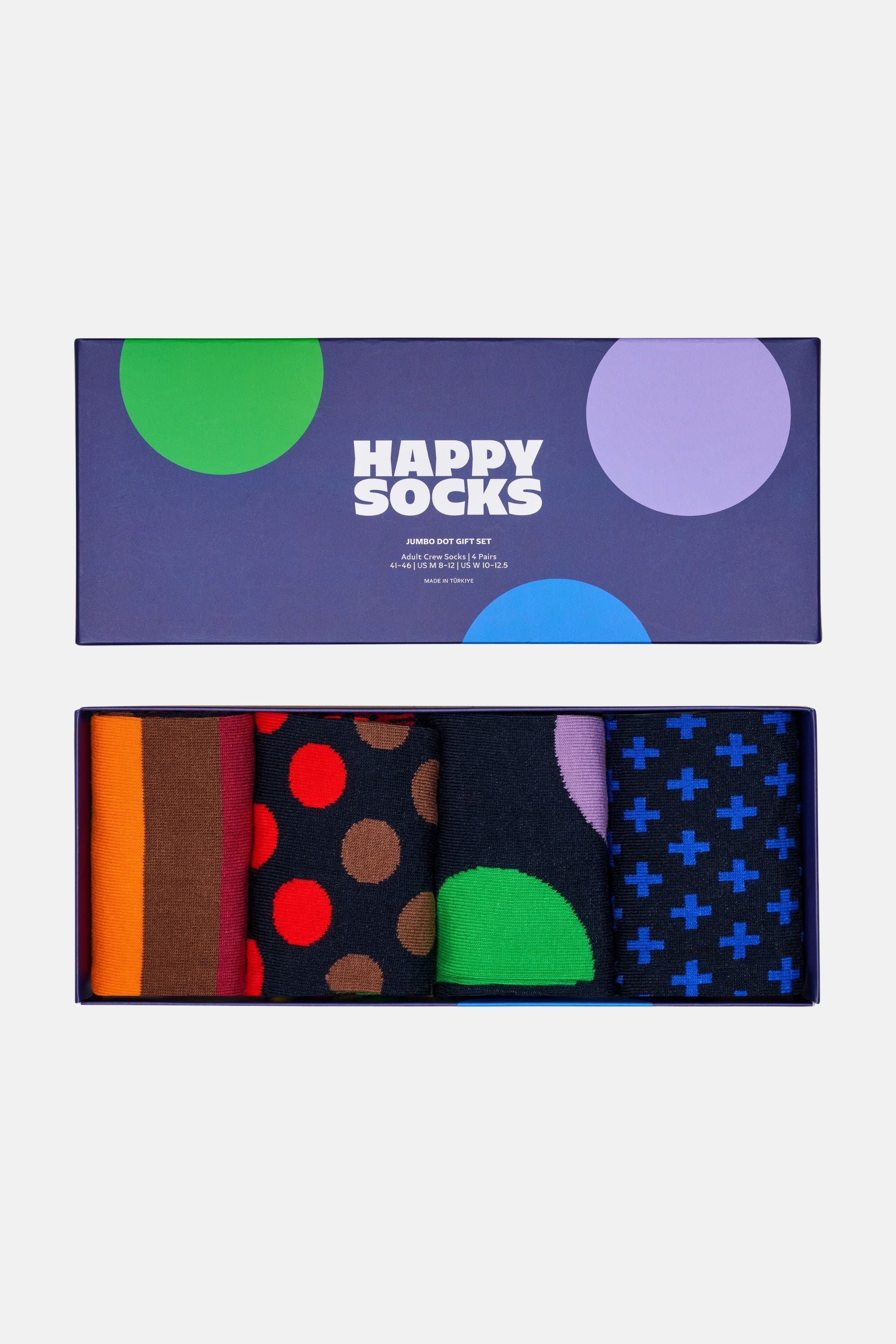 Happy Socks - Çok Renkli Geometrik Desenli 4Lü Pamuklu Çorap Seti