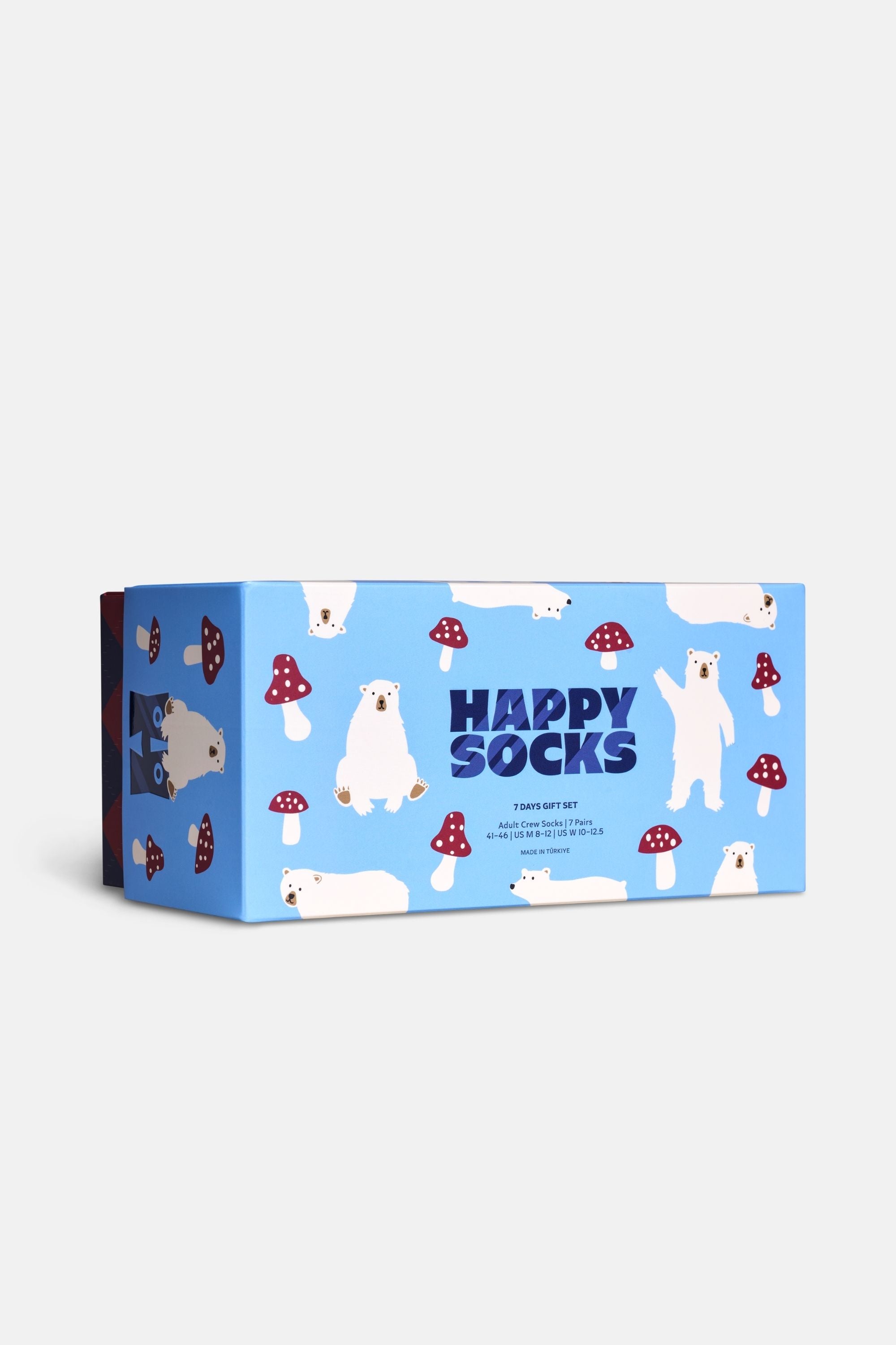 Happy Socks - Çok Renkli Karışık Kış Desenli 7Li Pamuklu Çorap Seti