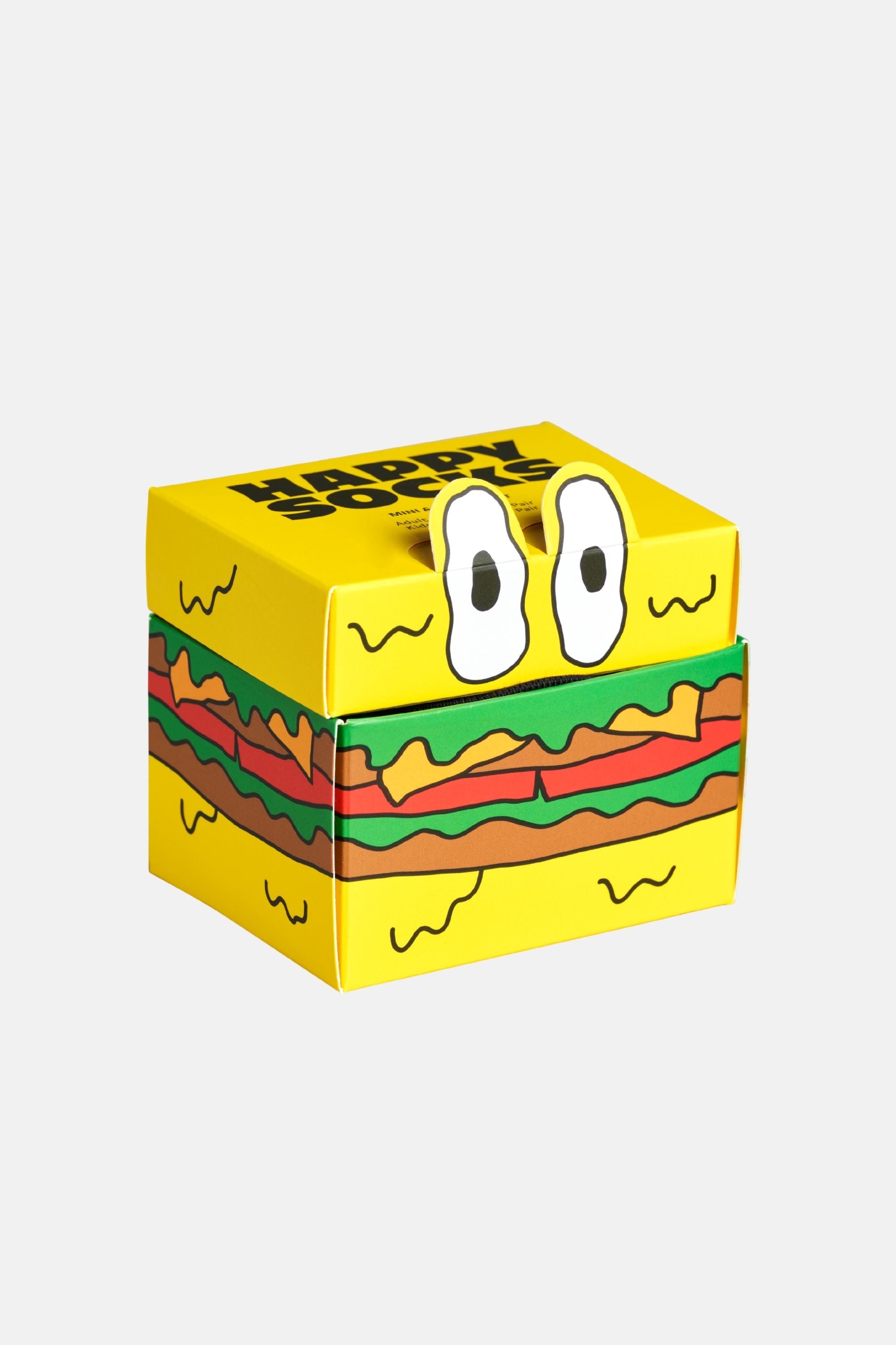 Happy Socks - Mini Me Hamburger Desenli 2Li Baba Oğul Çorap Hediye Seti 41-46/2-3 Yaş