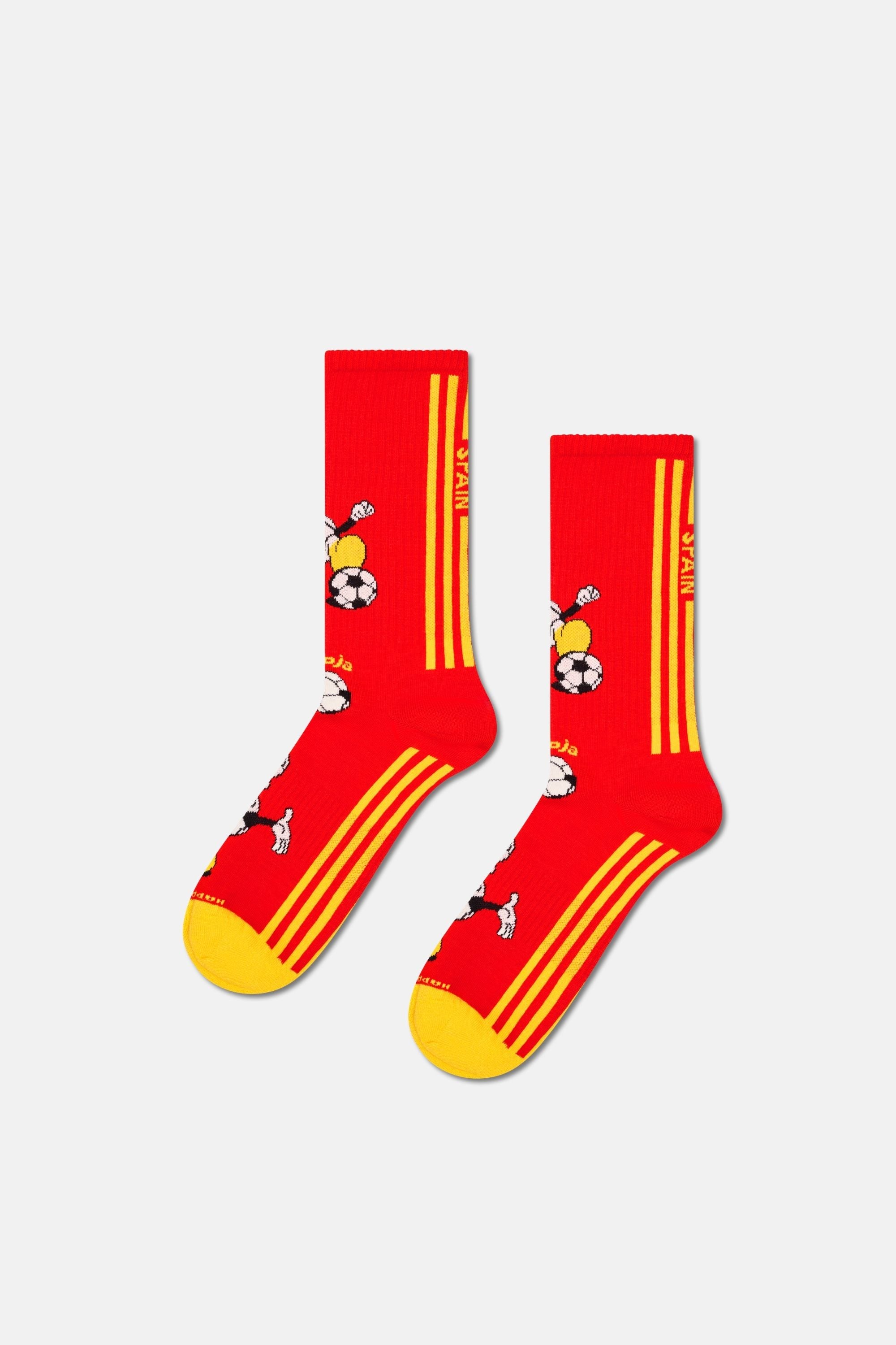 Happy Socks - Erkek Kırmızı Dünya Kupası İspanya Temalı Sneaker Çorap