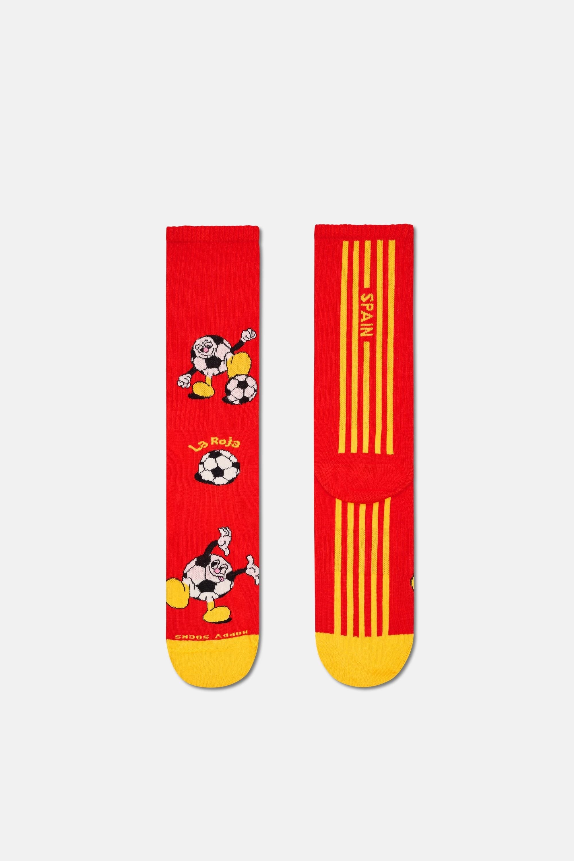 Happy Socks - Erkek Kırmızı Dünya Kupası İspanya Temalı Sneaker Çorap