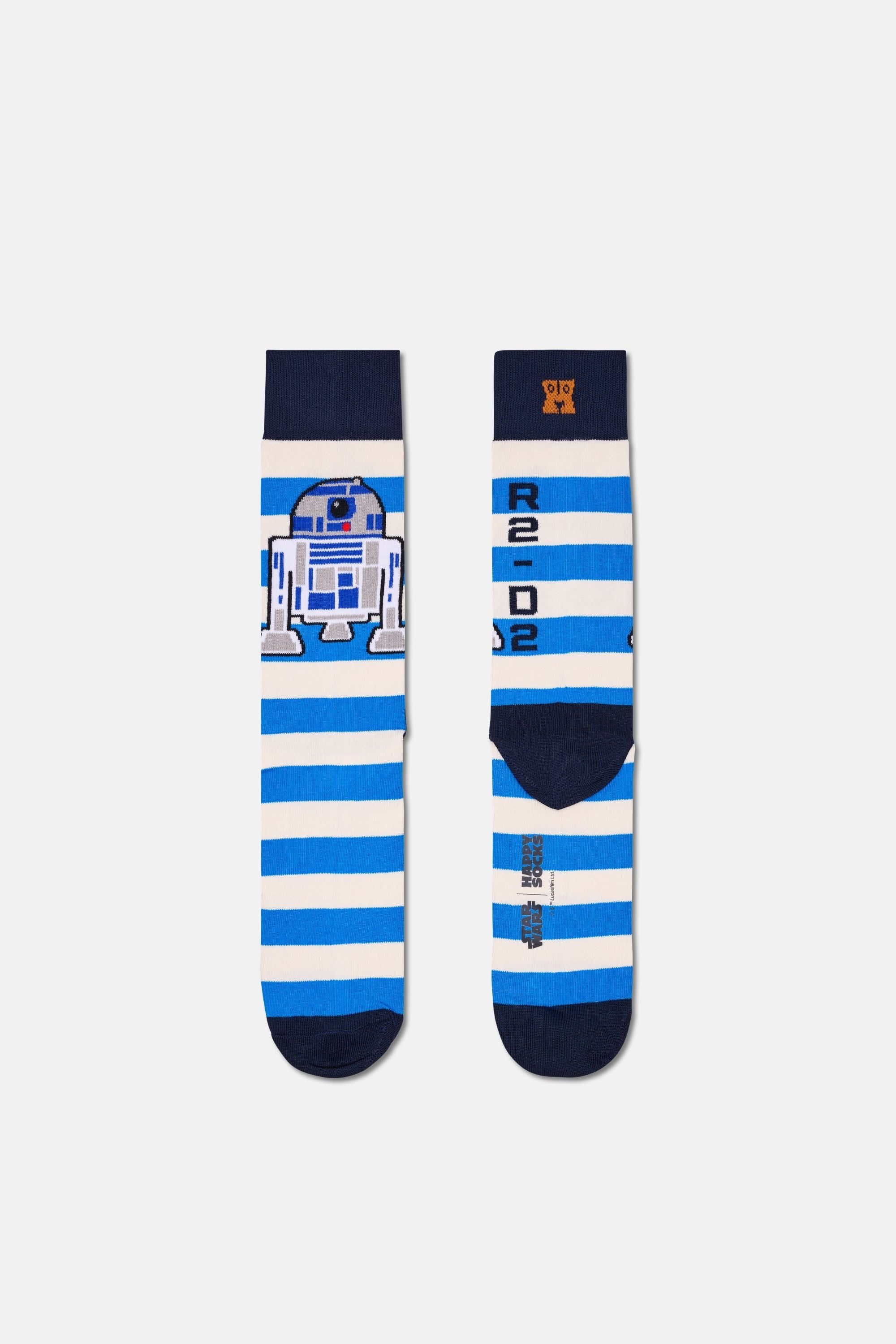 Happy Socks - Erkek Mavi Star Wars R2-D2 Desenli Çorap