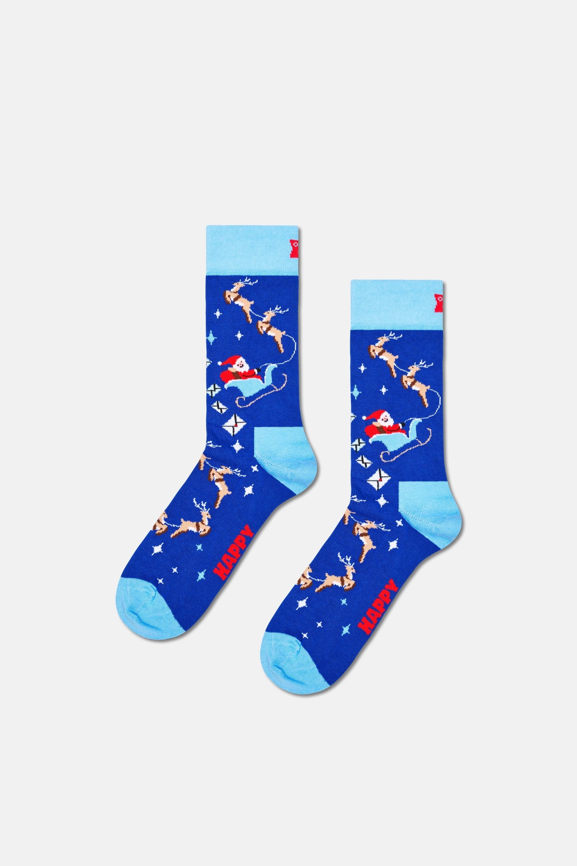Happy Socks - Çok Renkli Kutlama Desenli 3Lü Pamuklu Çorap Seti