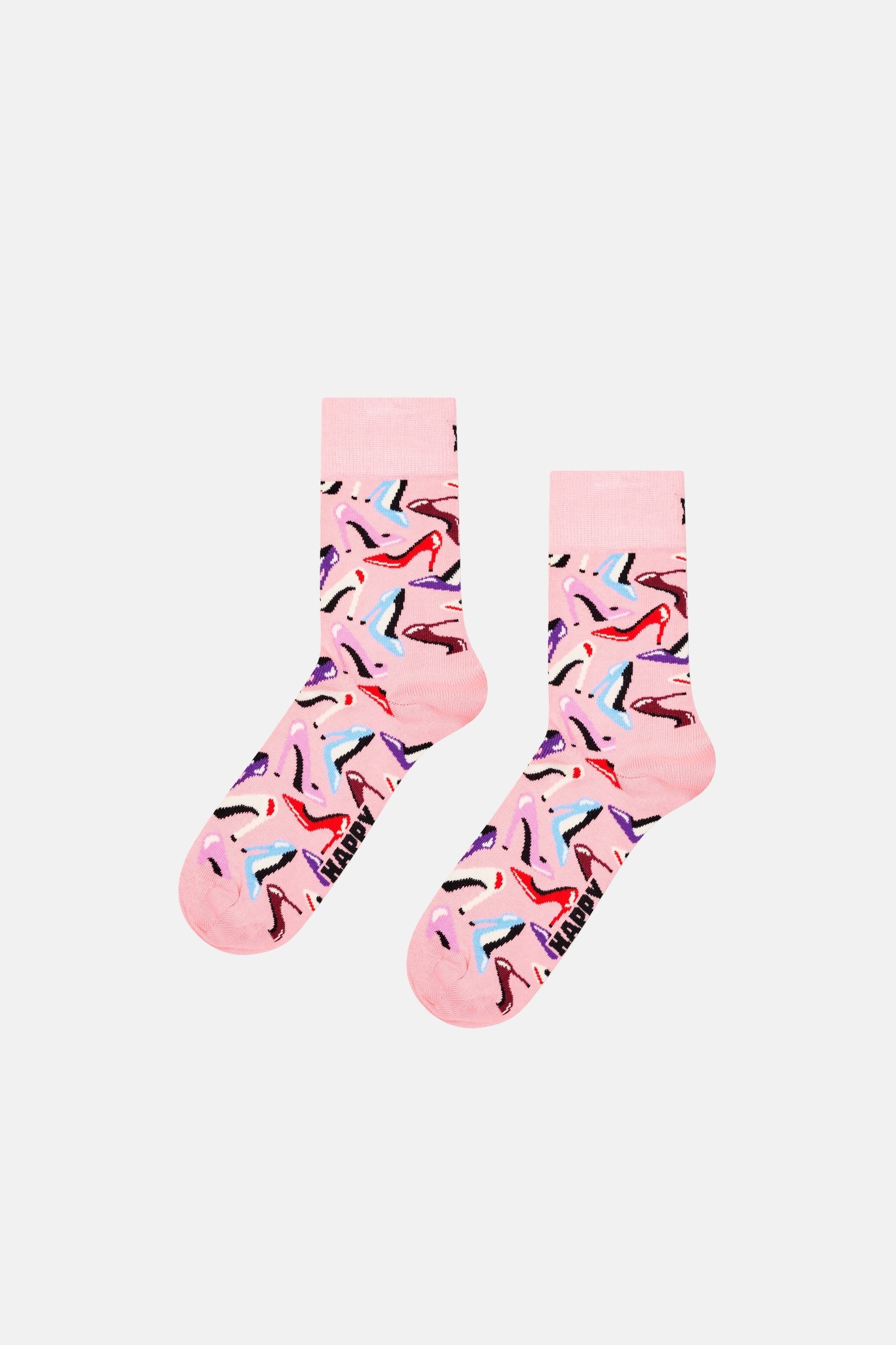 Happy Socks - Çok Renkli 3Lü Parti Desenli Pamuklu Çorap Seti