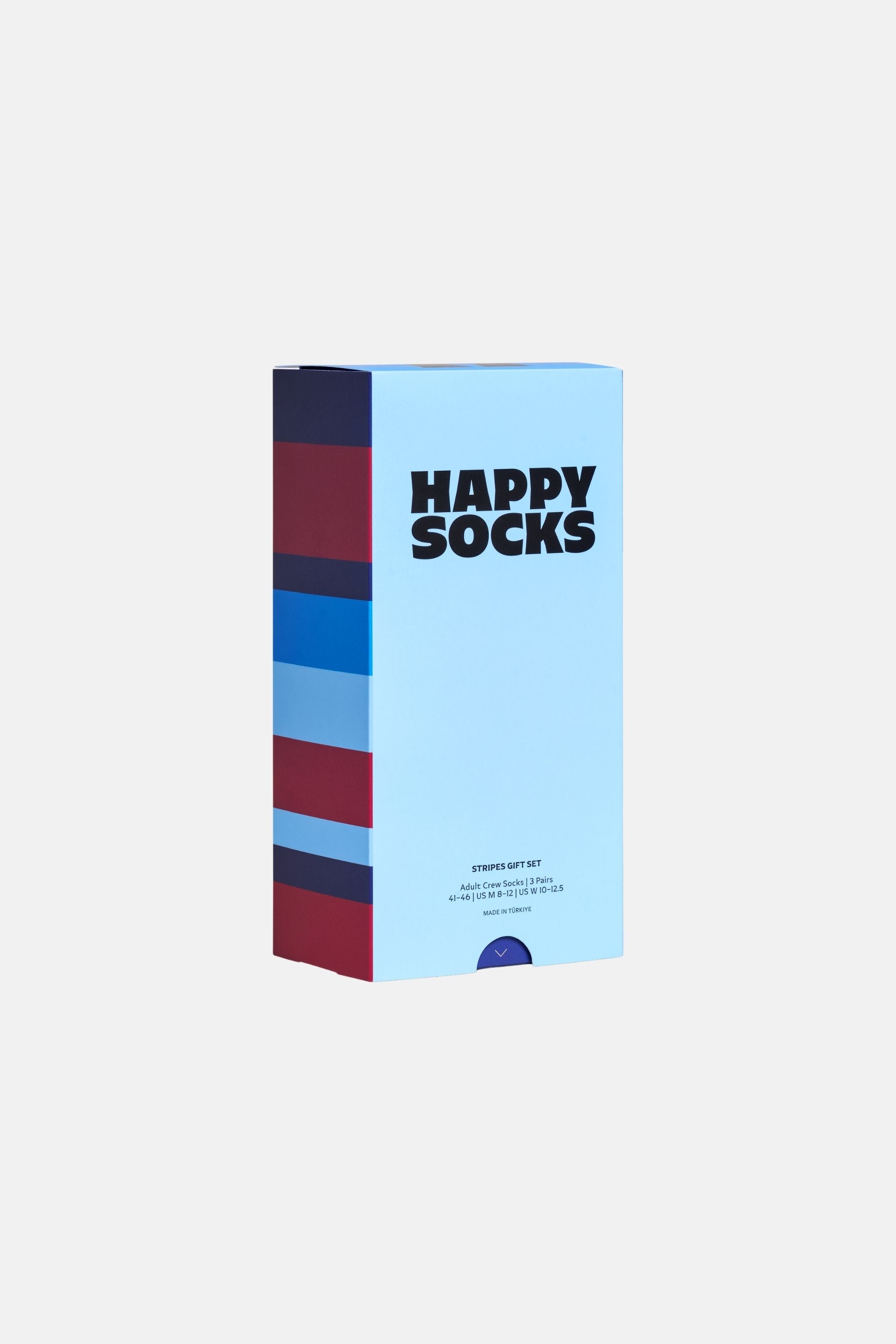 Happy Socks - Çok Renkli Çizgi Desenli 3Lü Pamuklu Çorap Seti
