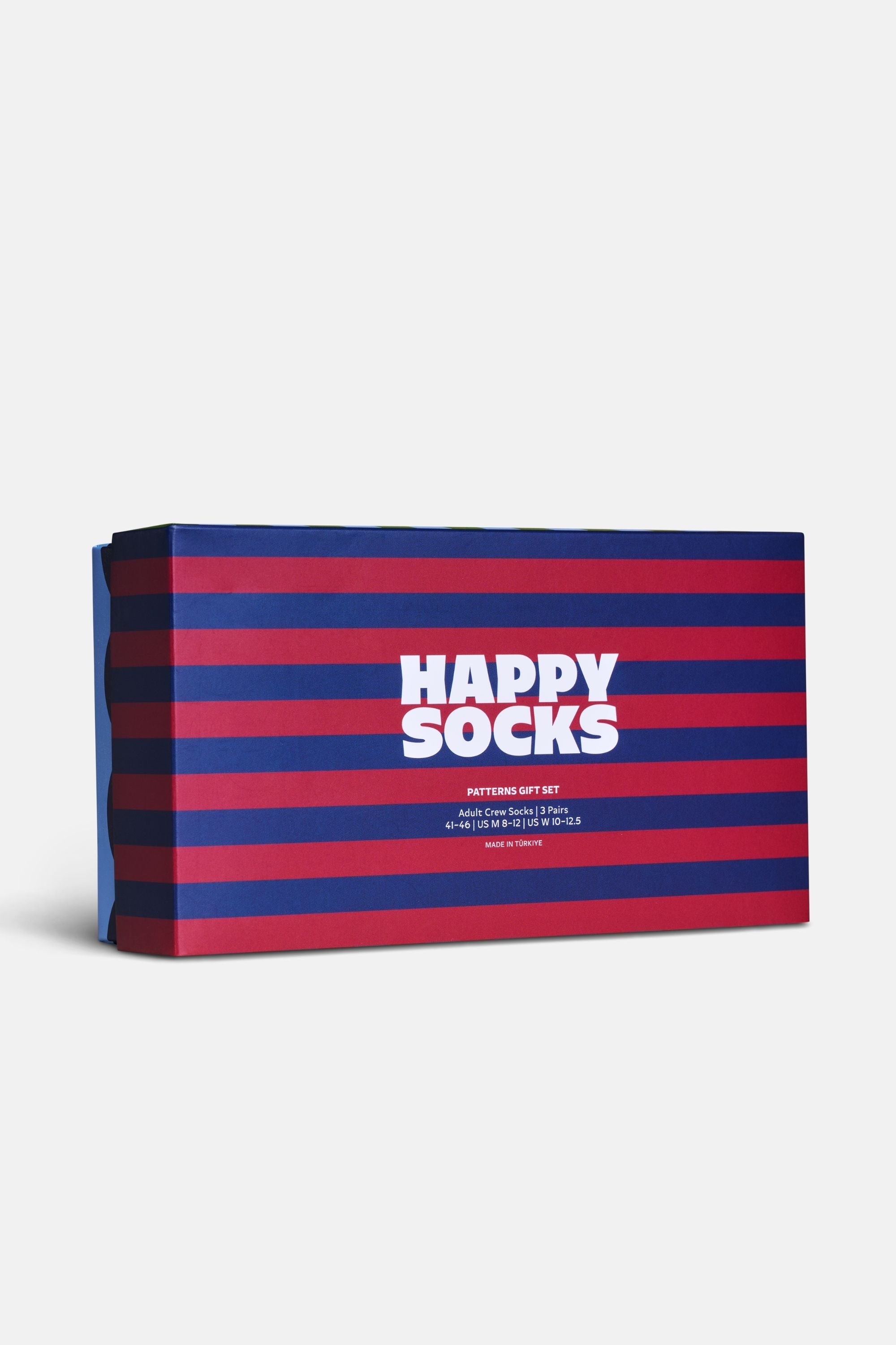 Happy Socks - Çok Renkli Karışık Desenli 3Lü Pamuklu Çorap Seti