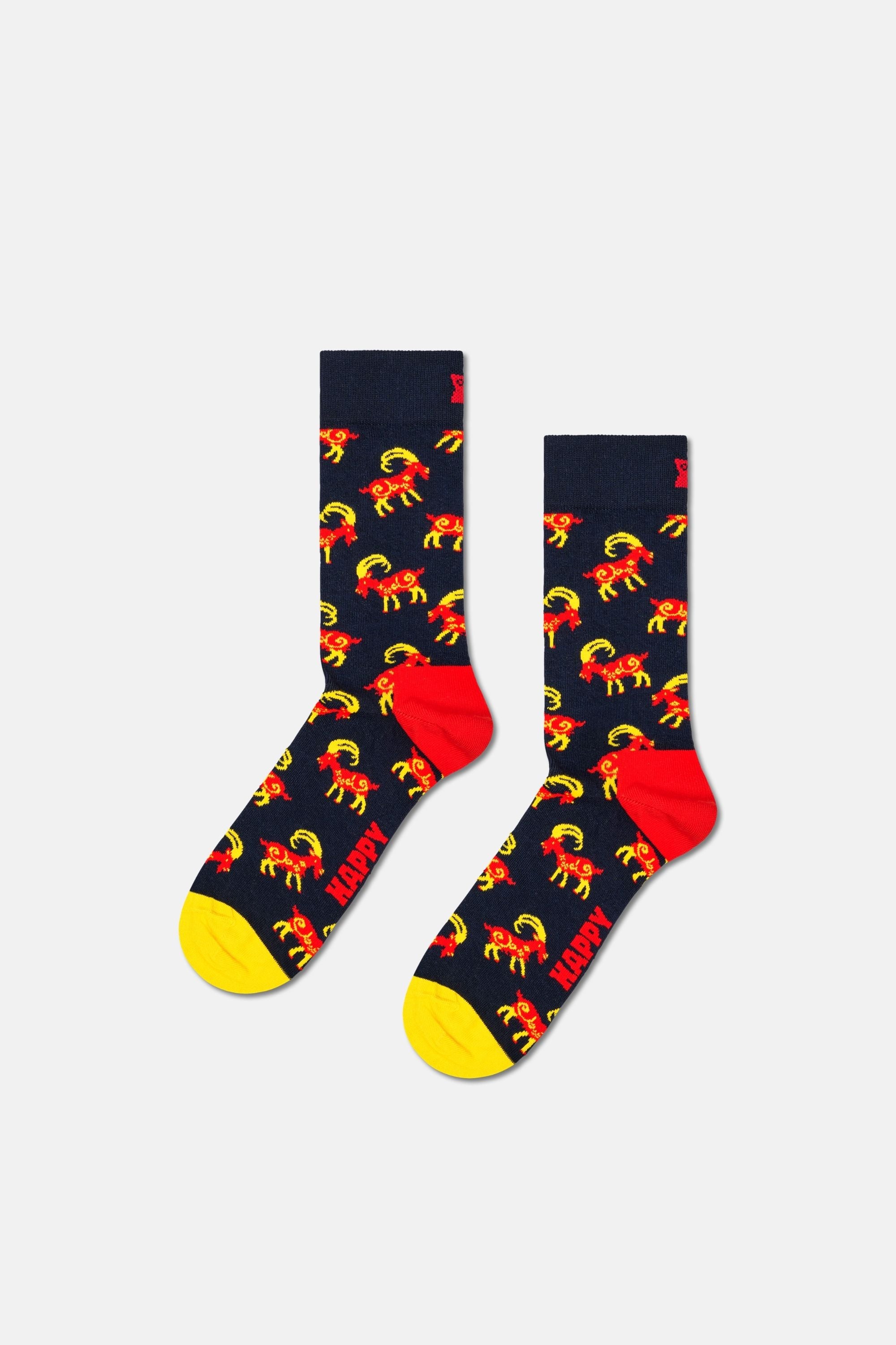 Happy Socks - Kırmızı Boğa Desenli 3Lü Pamuklu Çorap Seti
