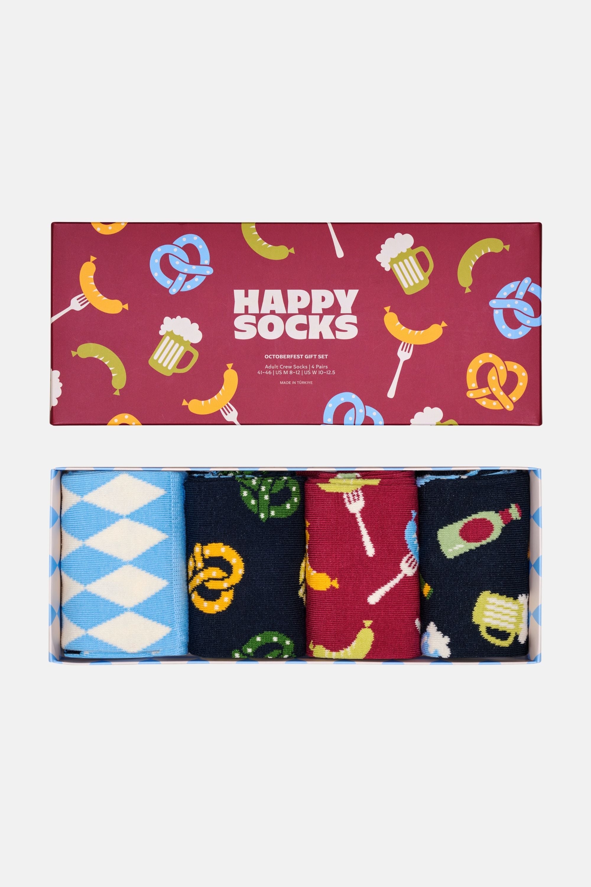 Happy Socks - Çok Renkli Bagel Desenli 4Lü Pamuklu Çorap Seti