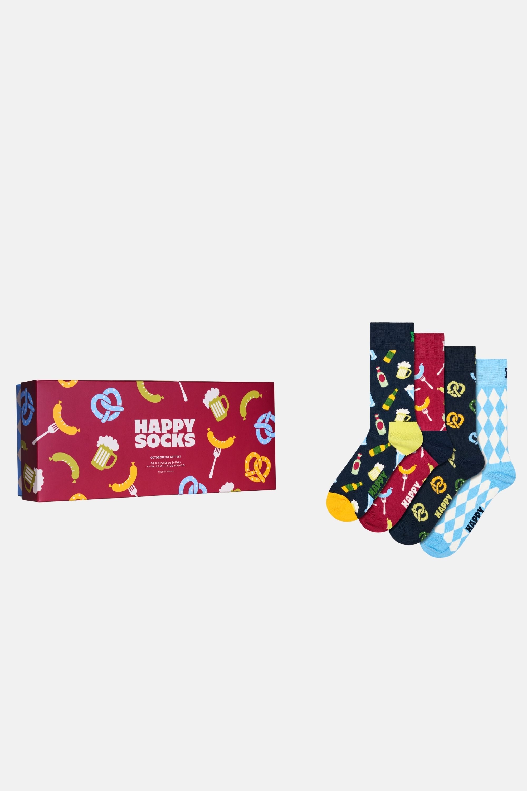 Happy Socks - Çok Renkli Bagel Desenli 4Lü Pamuklu Çorap Seti