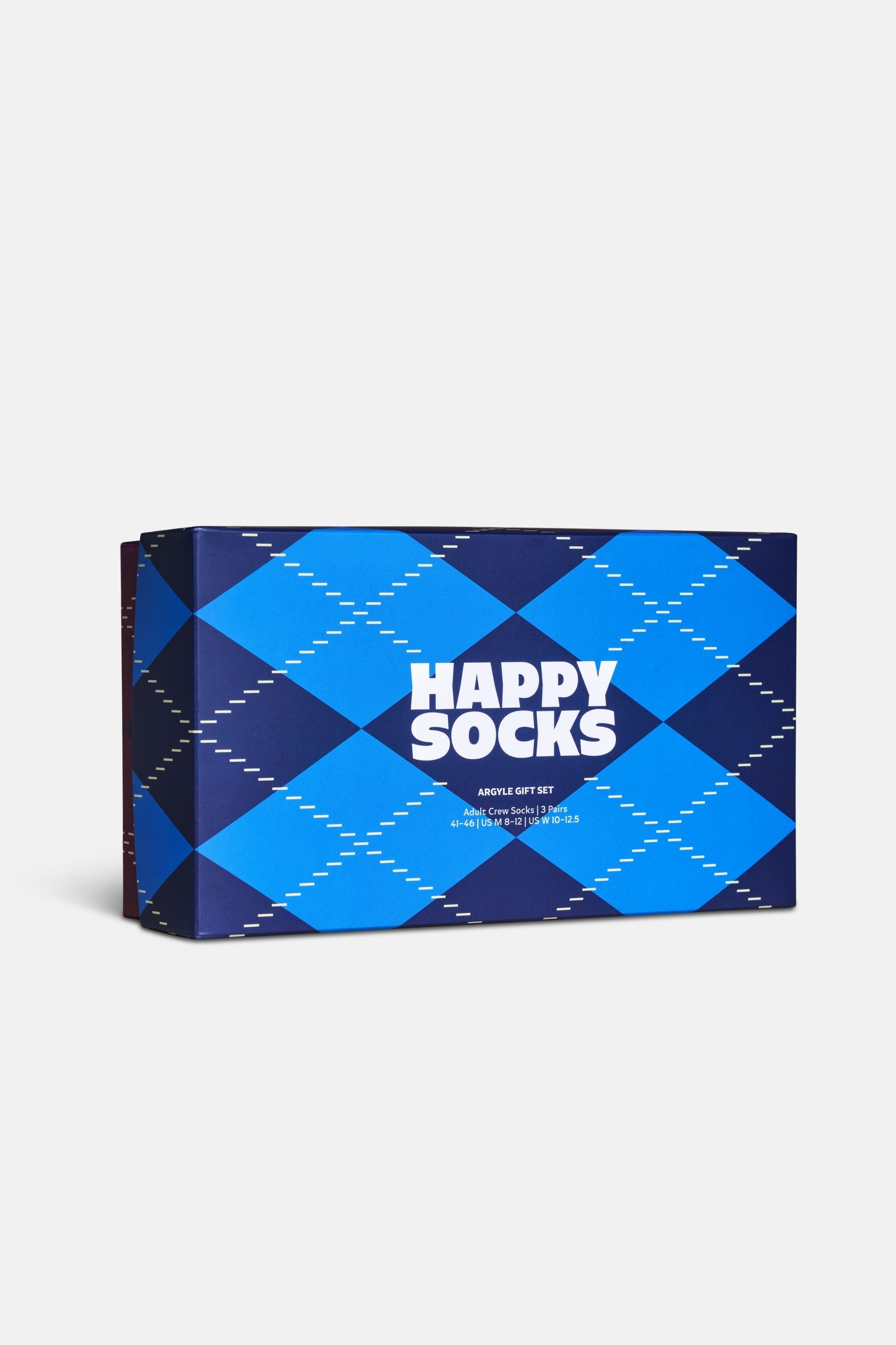Happy Socks - Çok Renkli Kare Desenli 3Lü Pamuklu Çorap Seti