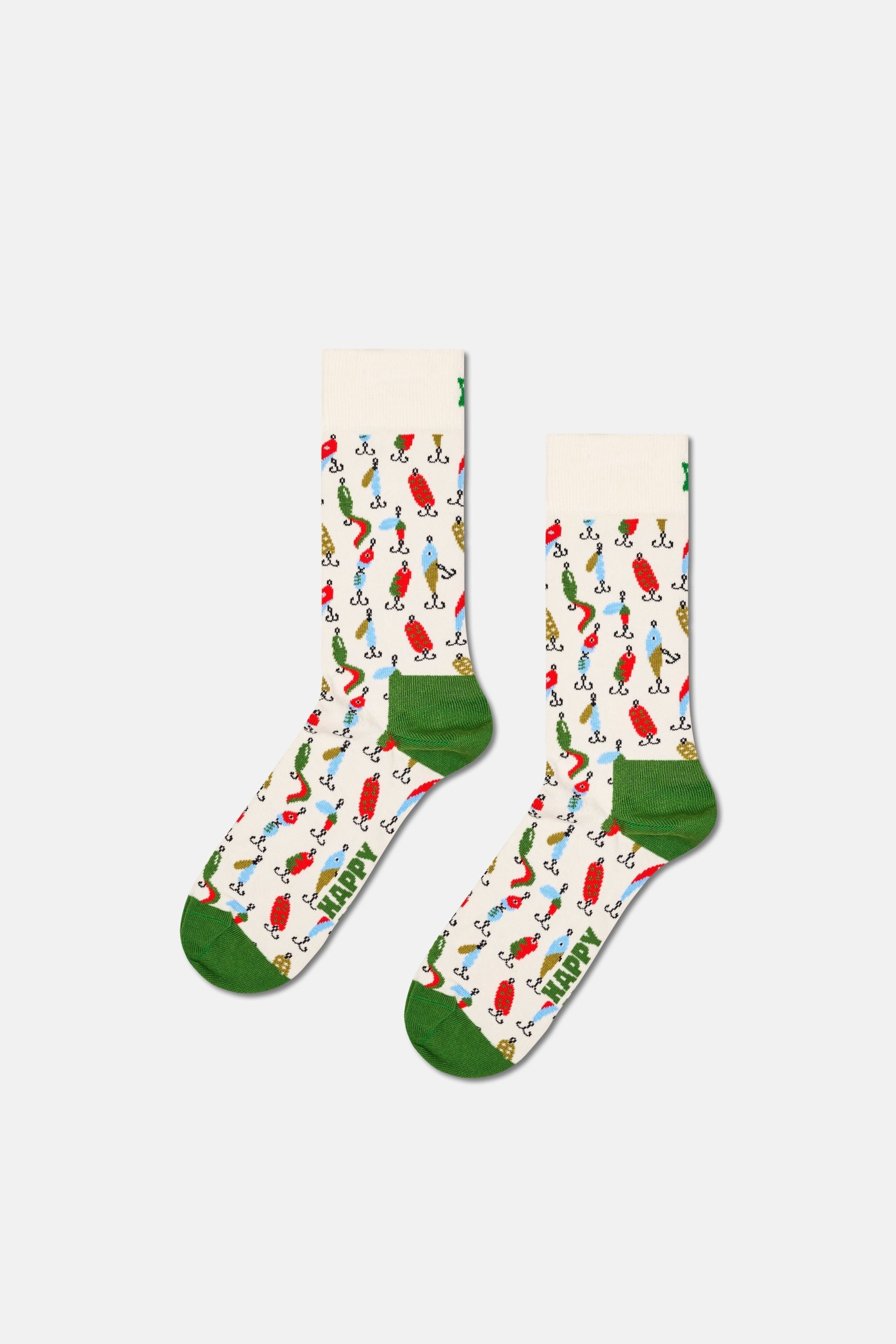 Happy Socks - Çok Renkli Balık Desenli 3Lü Pamuklu Çorap Seti