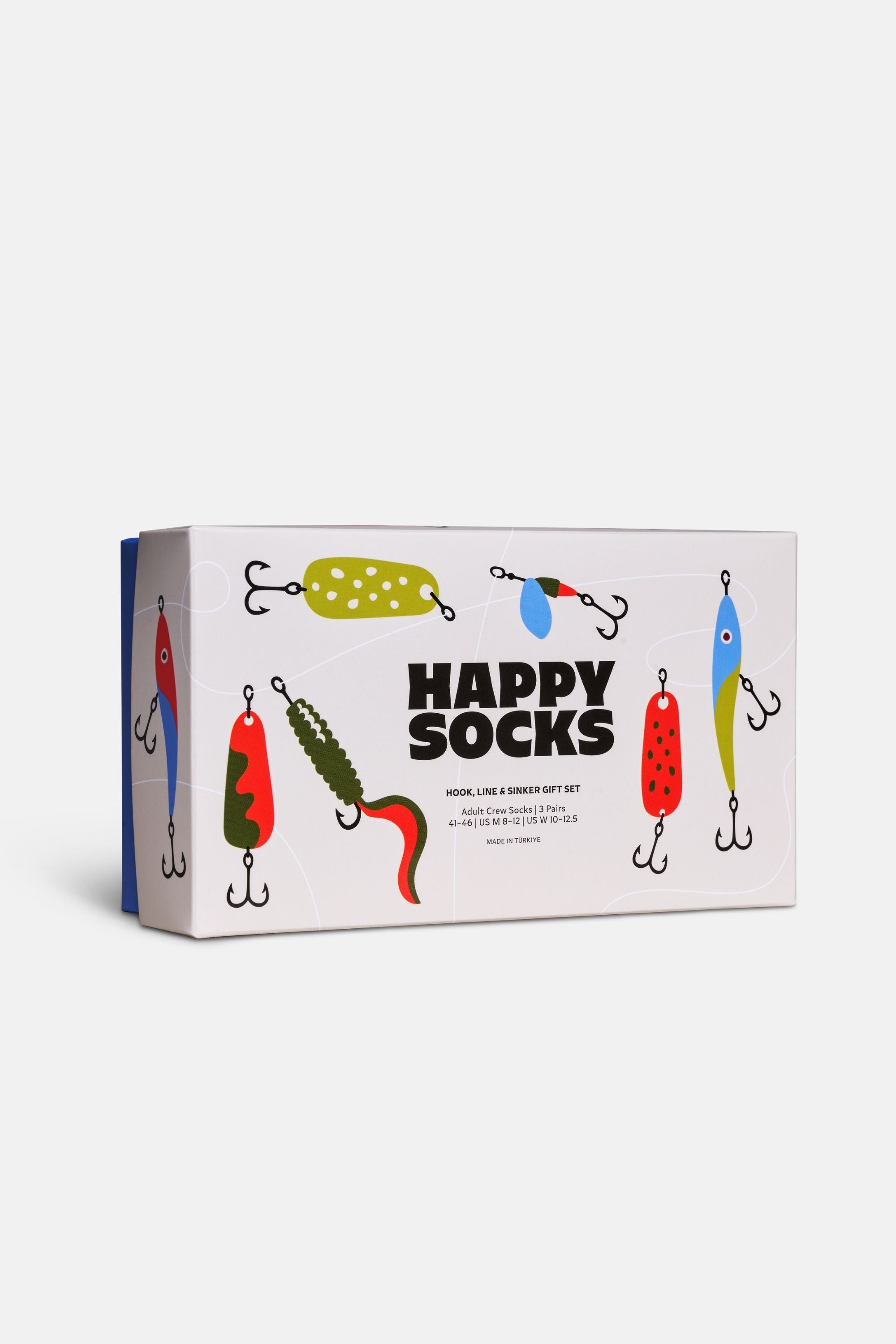 Happy Socks - Çok Renkli Balık Desenli 3Lü Pamuklu Çorap Seti