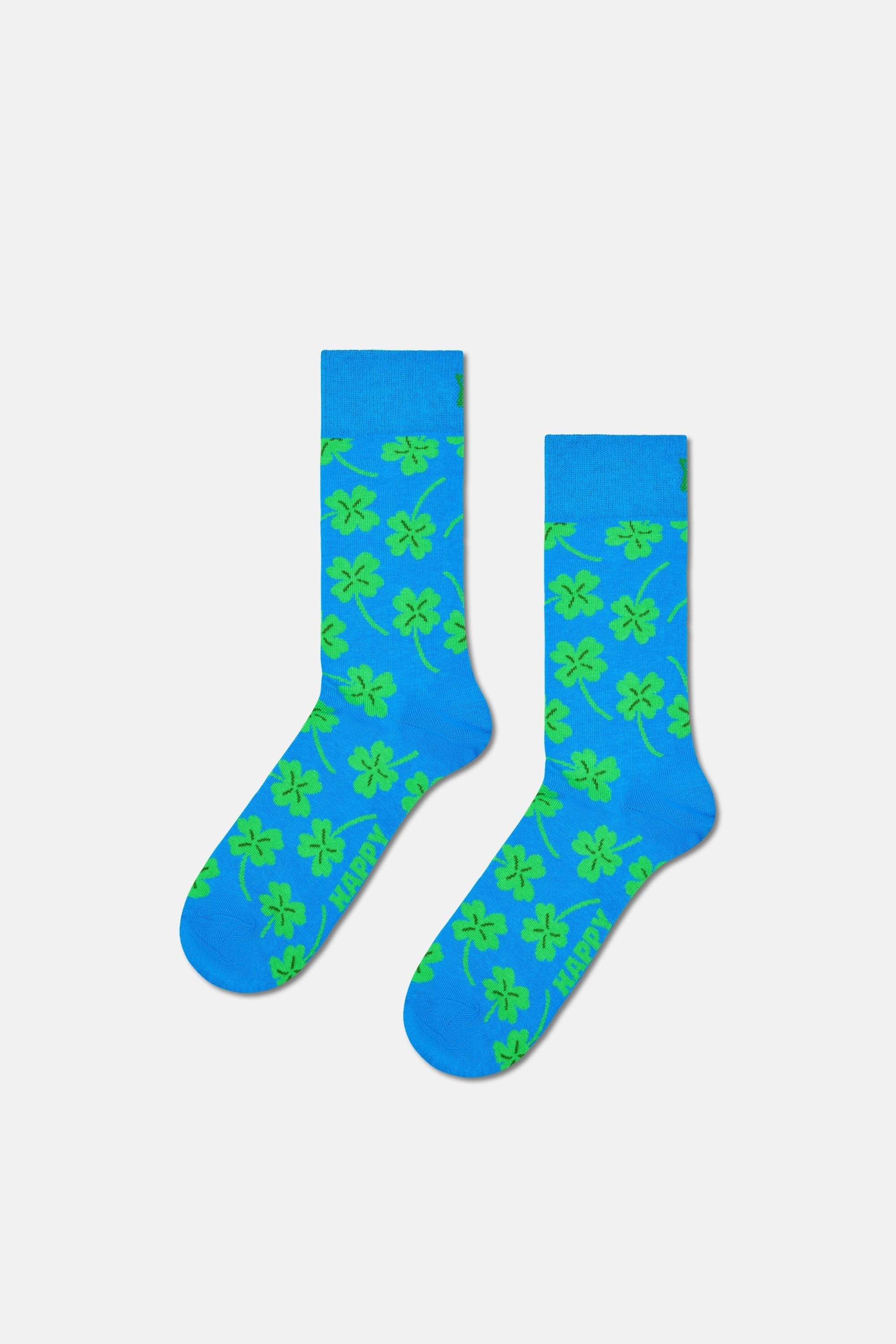 Happy Socks - Çok Renkli Yonca Desenli 2Li Pamuklu Çorap Seti