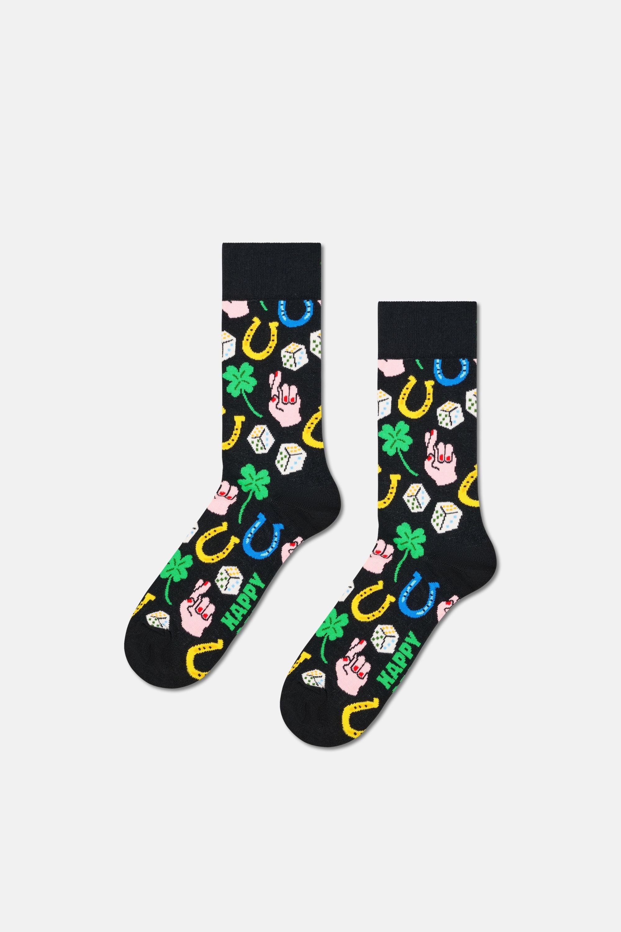 Happy Socks - Çok Renkli Yonca Desenli 2Li Pamuklu Çorap Seti