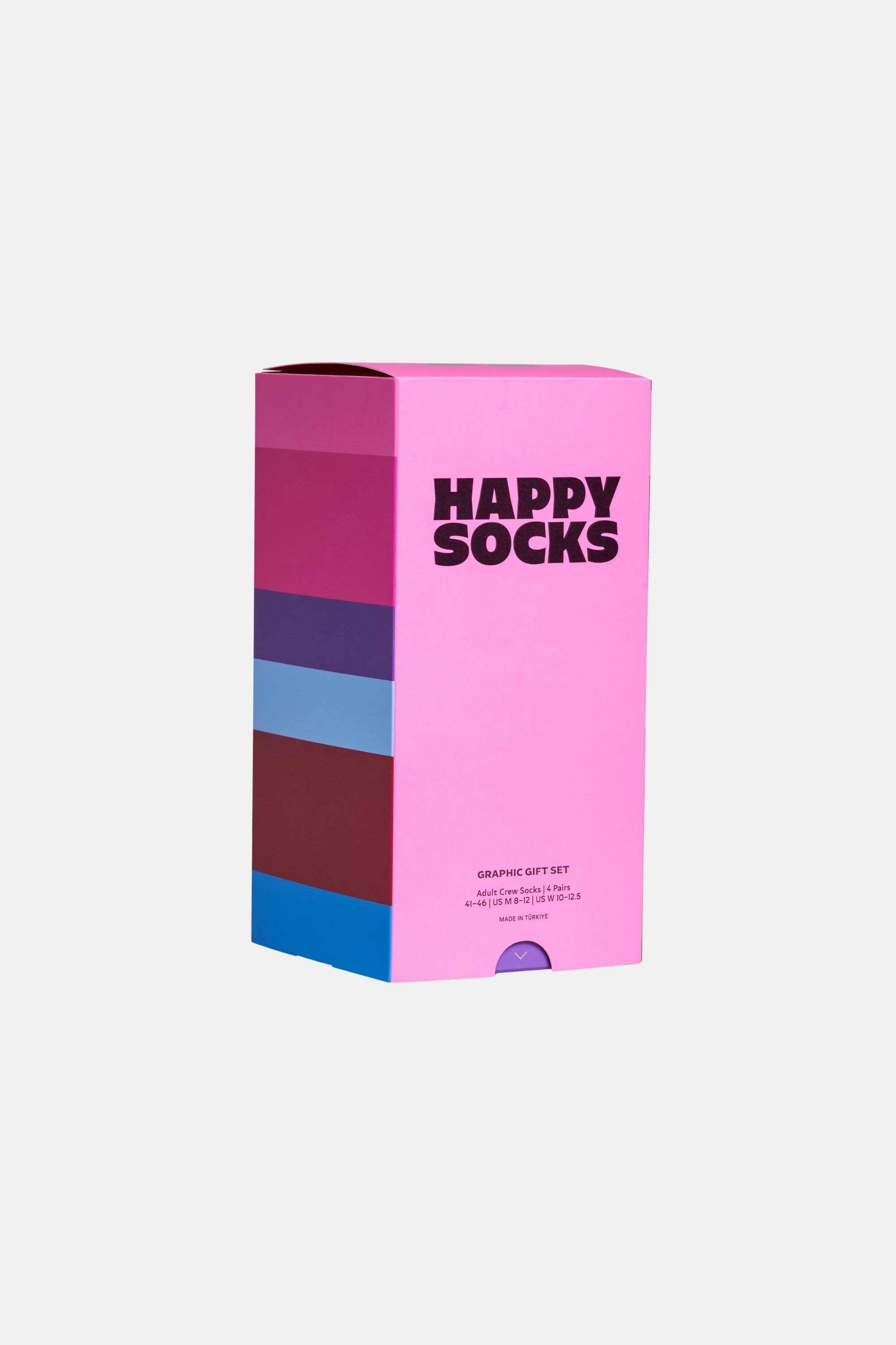 Happy Socks - Pembe Karışık Desenli 4Lü Pamuklu Çorap Seti