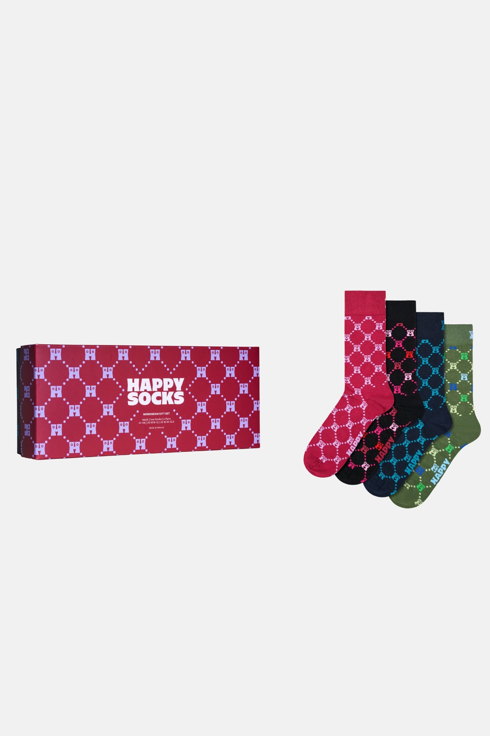 Happy Socks - Çok Renkli Karışık Desenli 4Lü Pamuklu Çorap Seti