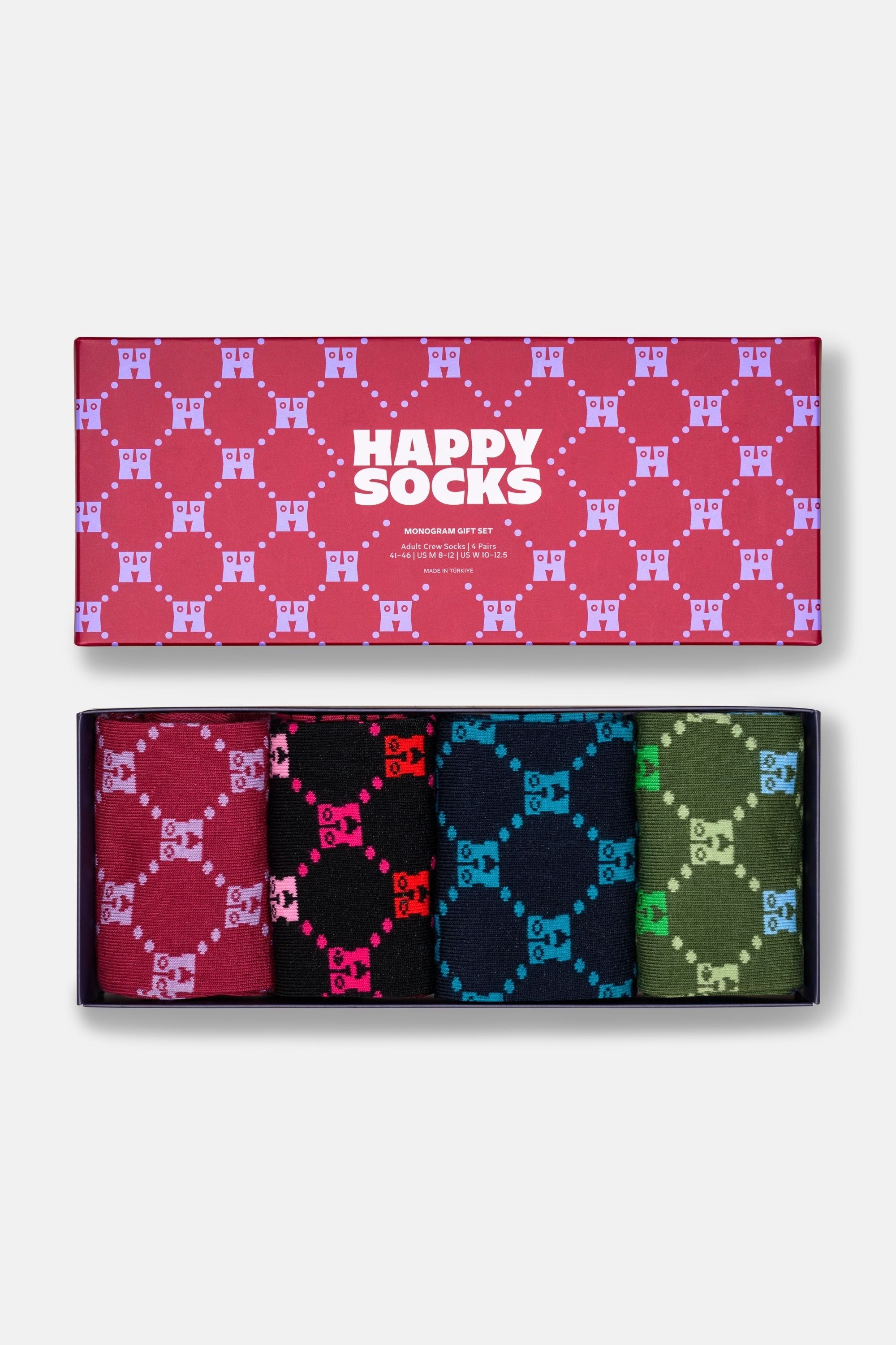 Happy Socks - Çok Renkli Karışık Desenli 4Lü Pamuklu Çorap Seti