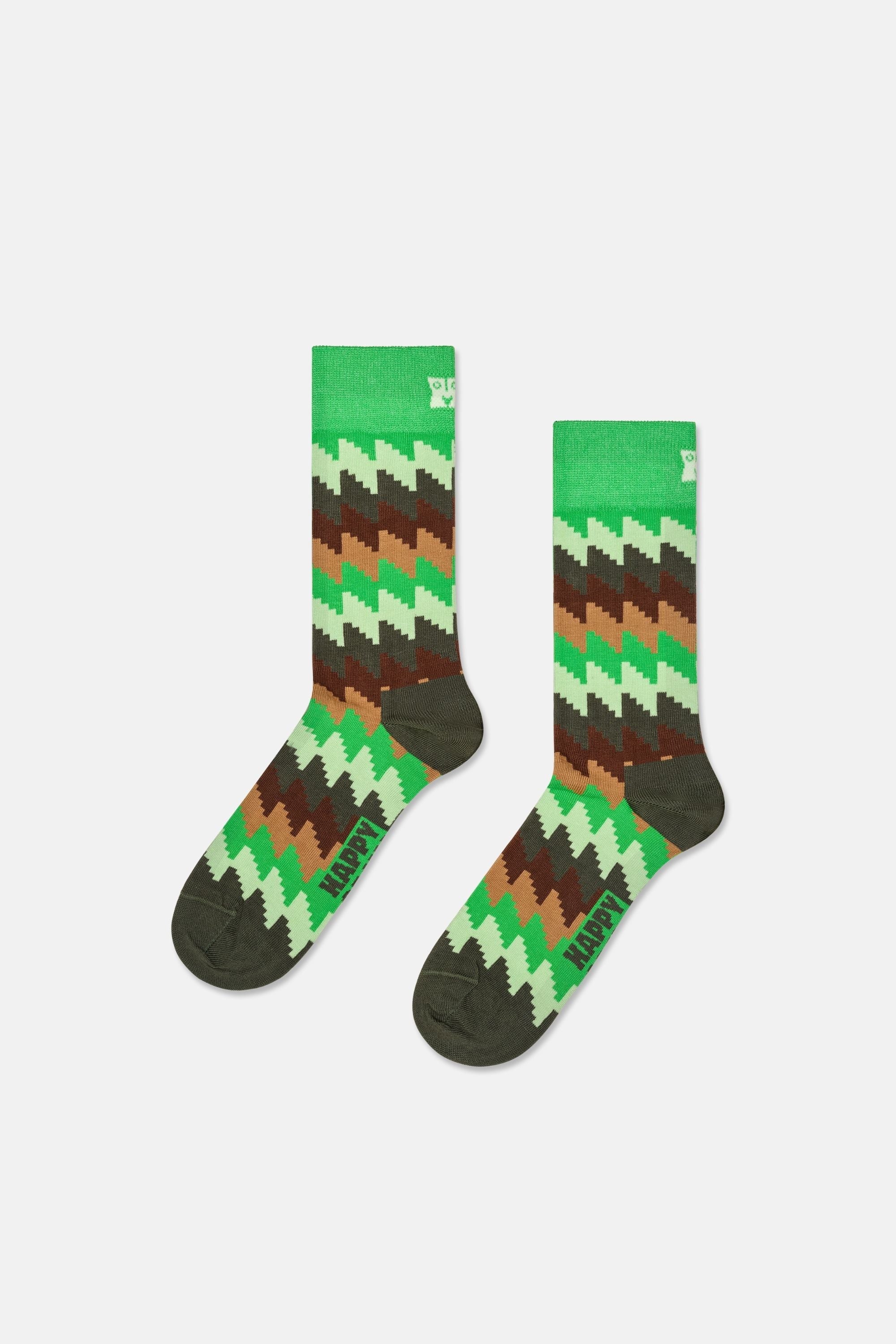 Happy Socks - Çok Renkli Karışık Desenli 3Lü Pamuklu Çorap Seti