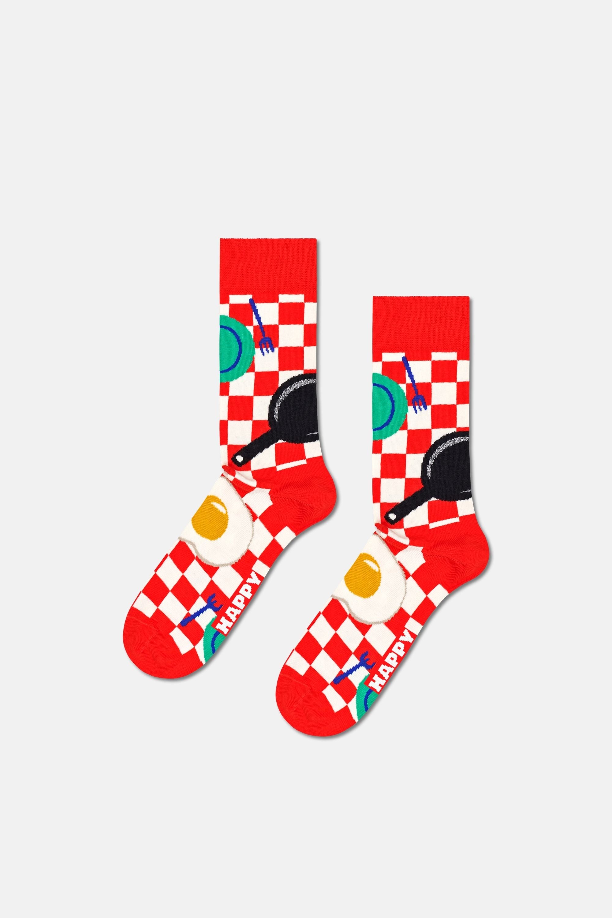 Happy Socks - Çok Renkli 4Lü Yiyecek Desenli Pamuklu Çorap Seti