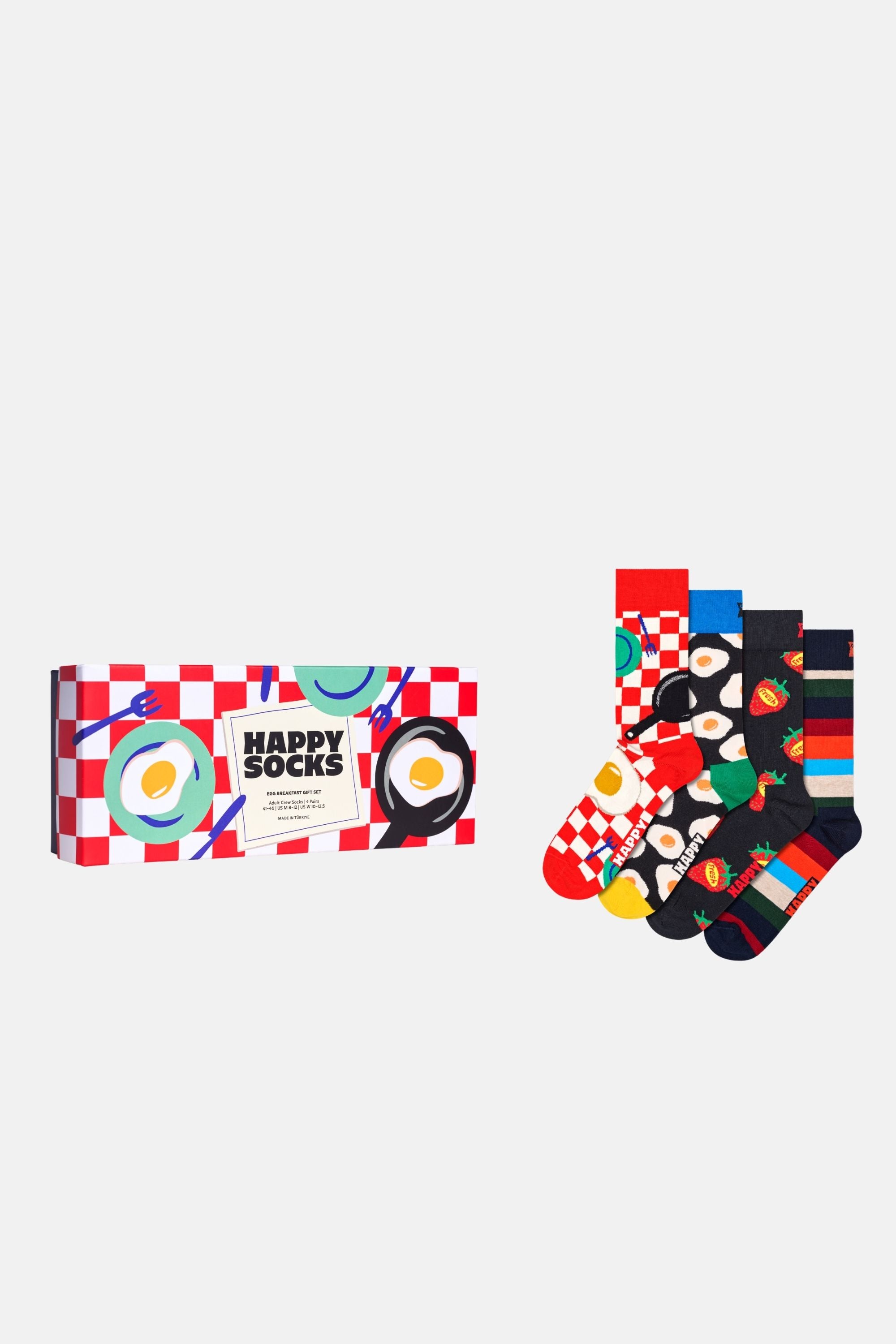 Happy Socks - Çok Renkli 4Lü Yiyecek Desenli Pamuklu Çorap Seti