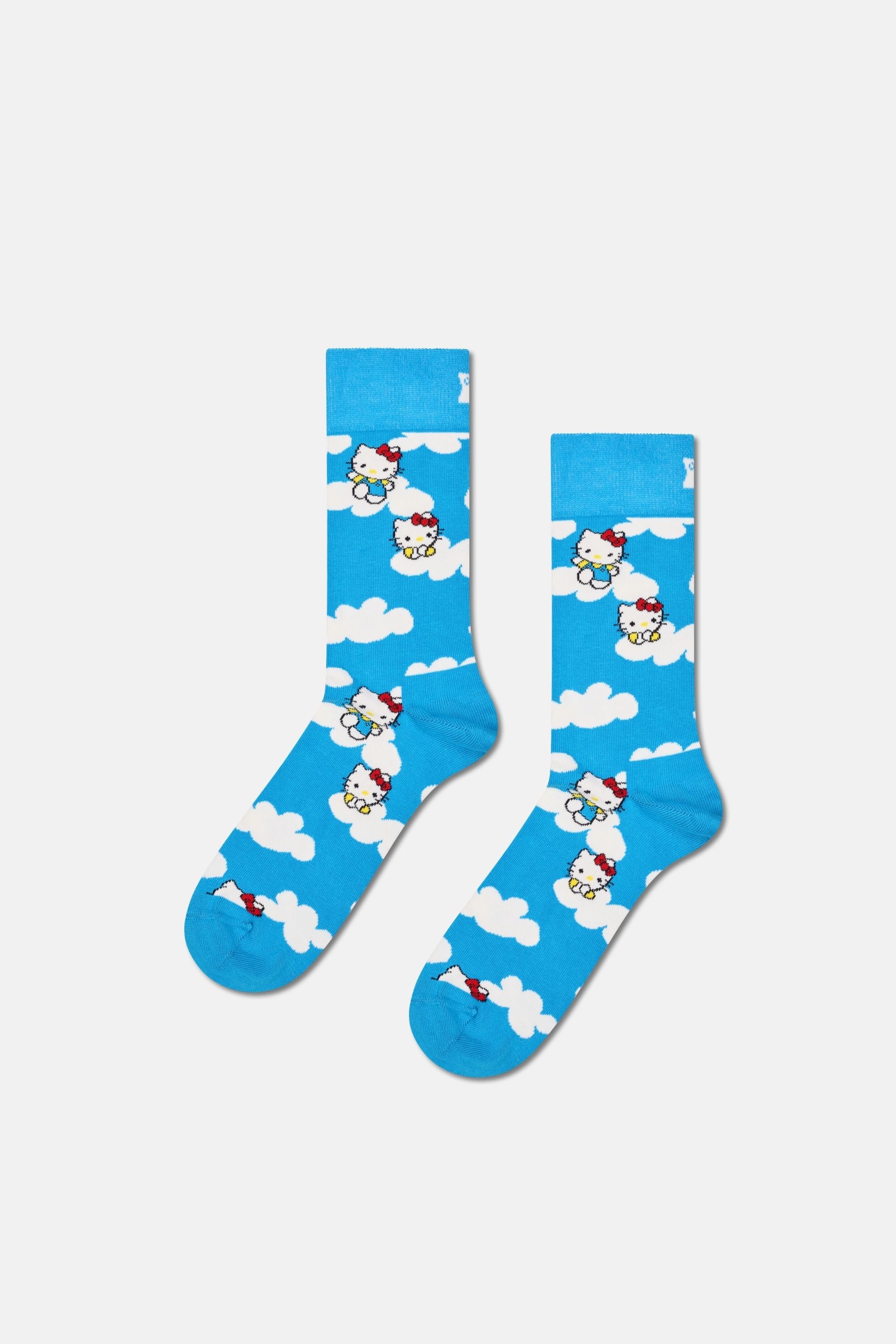 Happy Socks - Çok Renkli Hello Kıtty Temalı 6Lı Çorap Hediye Seti