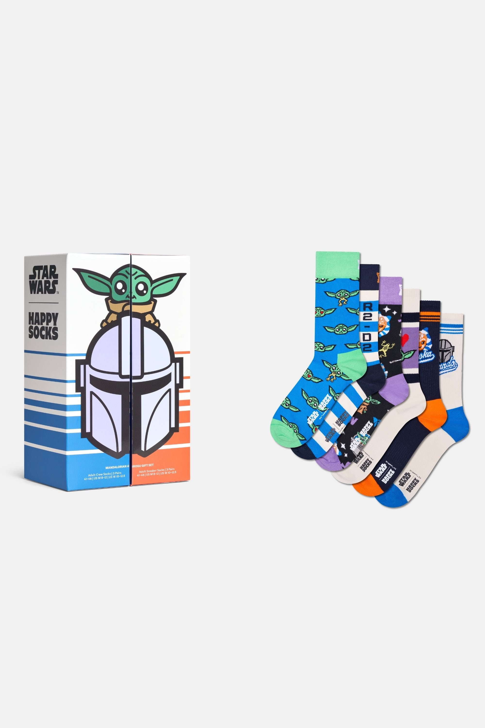 Happy Socks - Erkek Çok Renkli Star Wars Mandalorian Temalı 6'lı Çorap Hediye Seti