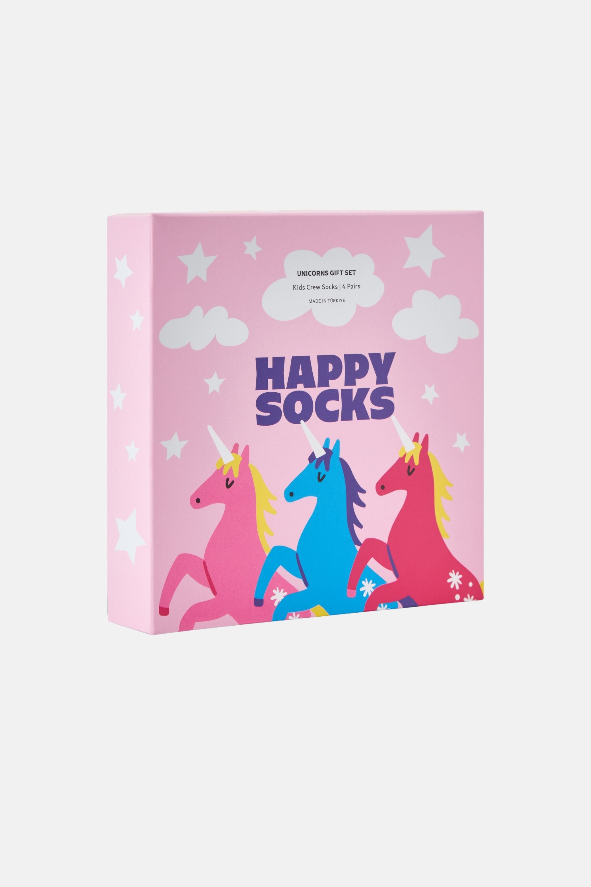 Happy Socks - Çok Renkli 4Lü Unicorn Desenli Çocuk Pamuklu Çorap Seti