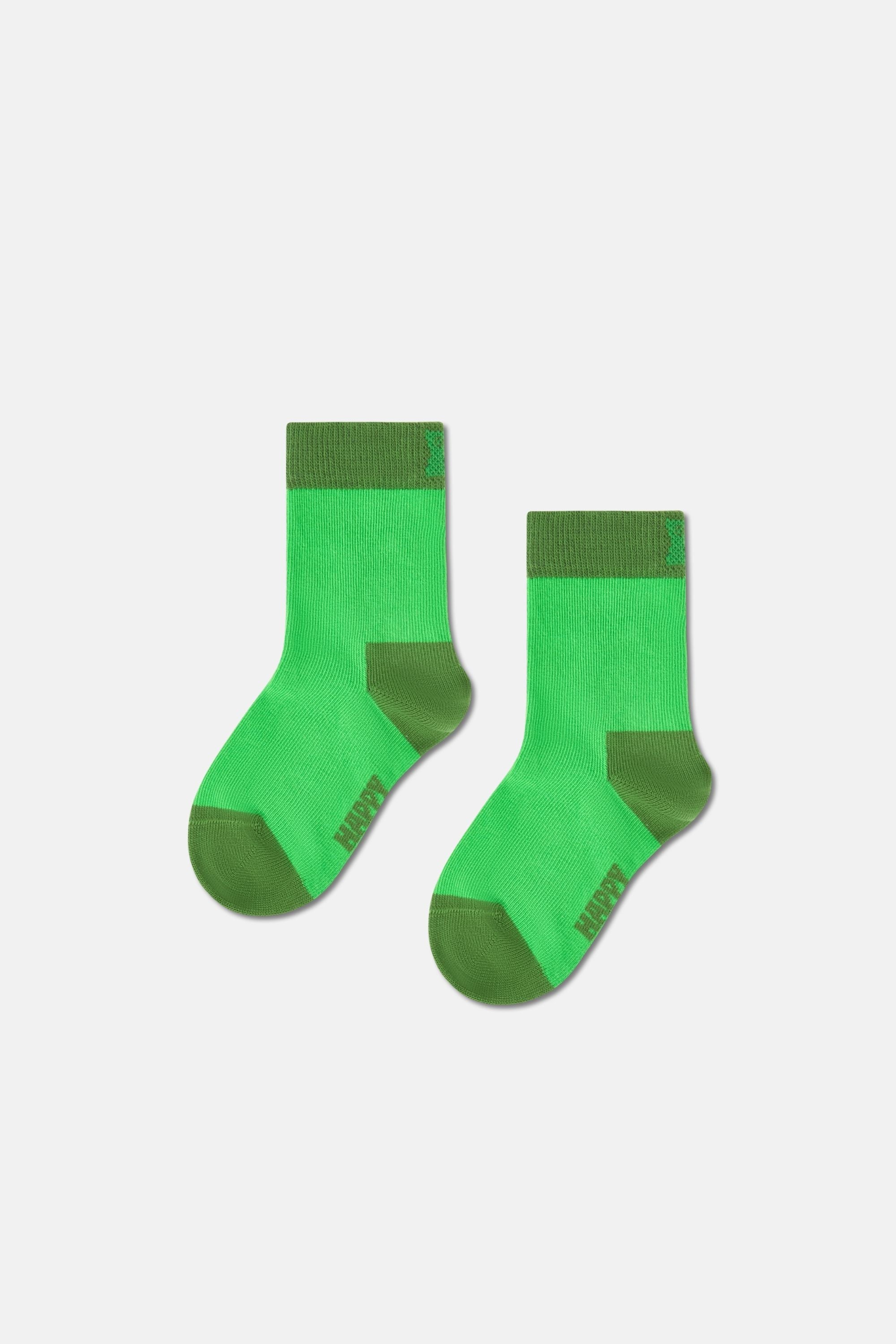 Happy Socks - Yeşil 4Lü Dinozor Desenli Çocuk Pamuklu Çorap Seti