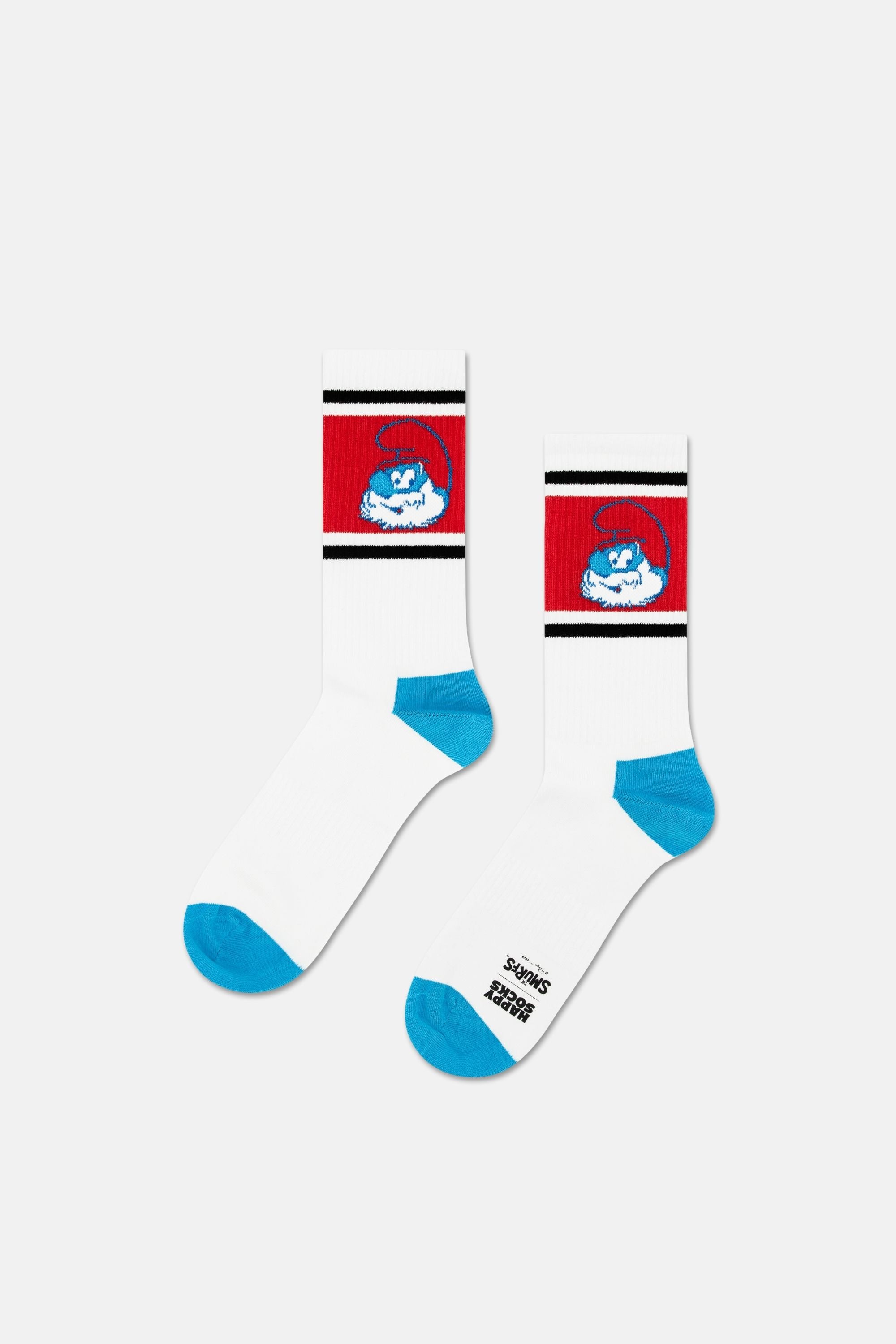 Happy Socks - Mavi 2Li No. 1 Papa Şirinler Desenli Pamuklu Çorap Seti