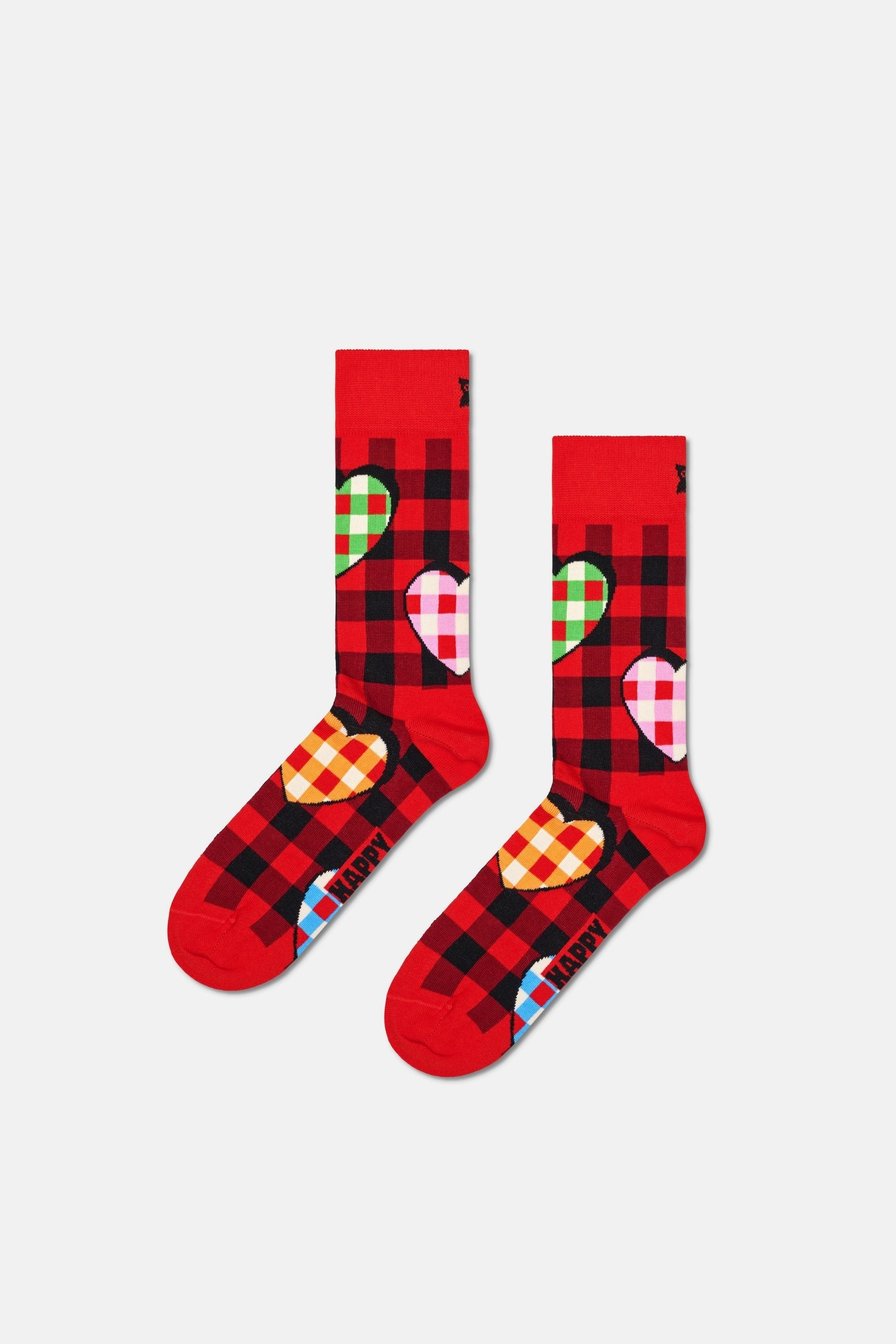 Happy Socks - Kırmızı Kutlama Temalı Pamuklu Tekli Çorap Seti