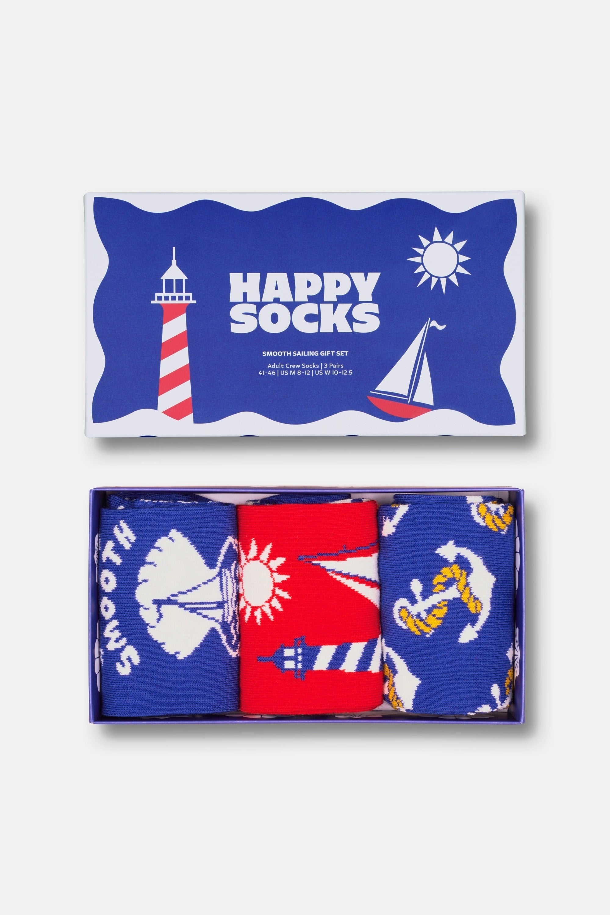 Happy Socks - Çok Renkli Sahil Temalı Pamuklu 3Lü Çorap Seti